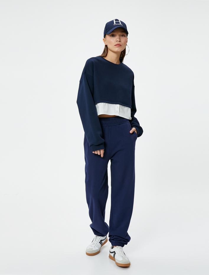  Şardonlu Jogger Eşofman Altı Beli Lastikli Cepli Rahat Kalıp