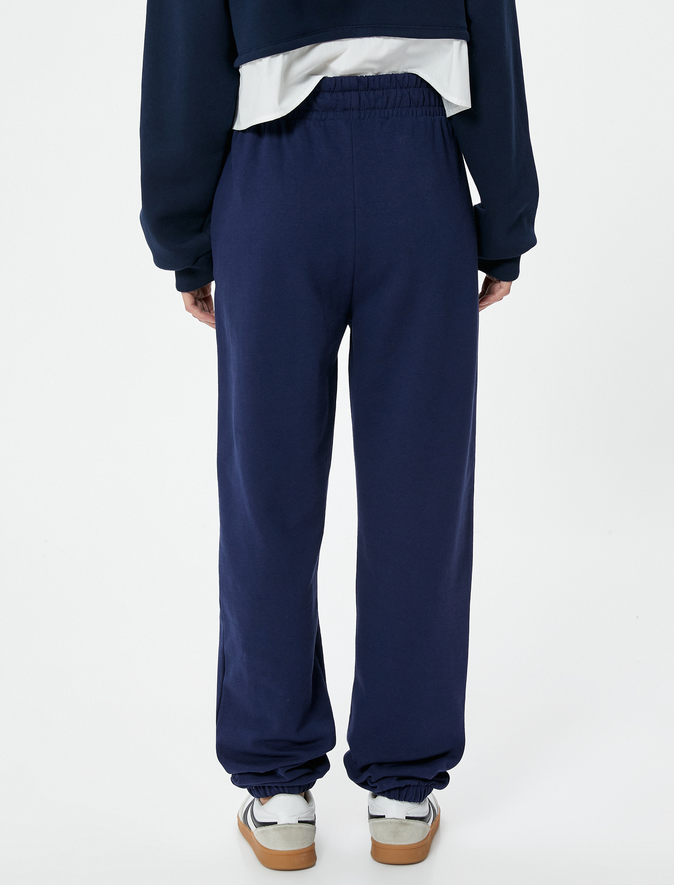   Şardonlu Jogger Eşofman Altı Beli Lastikli Cepli Rahat Kalıp