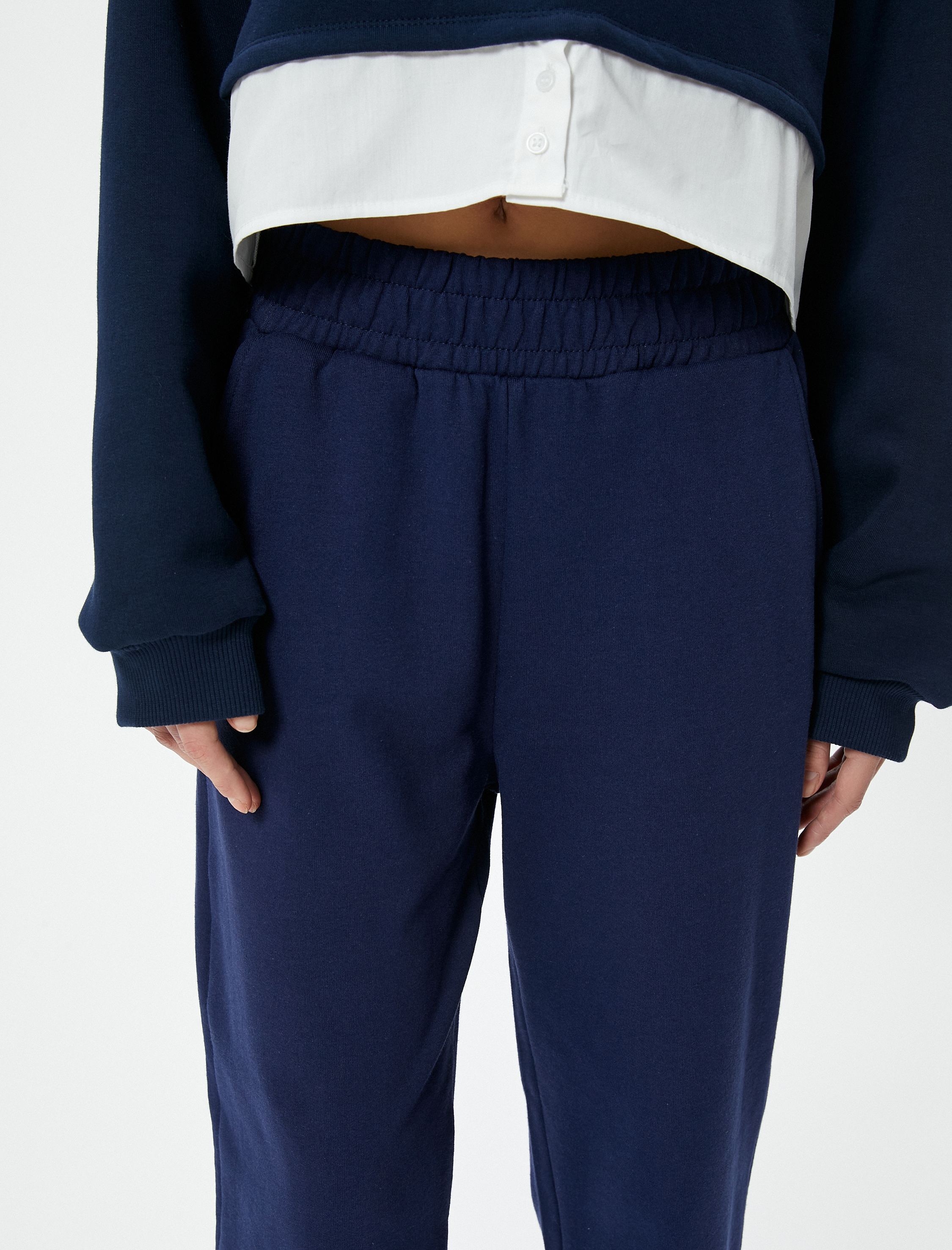   Şardonlu Jogger Eşofman Altı Beli Lastikli Cepli Rahat Kalıp