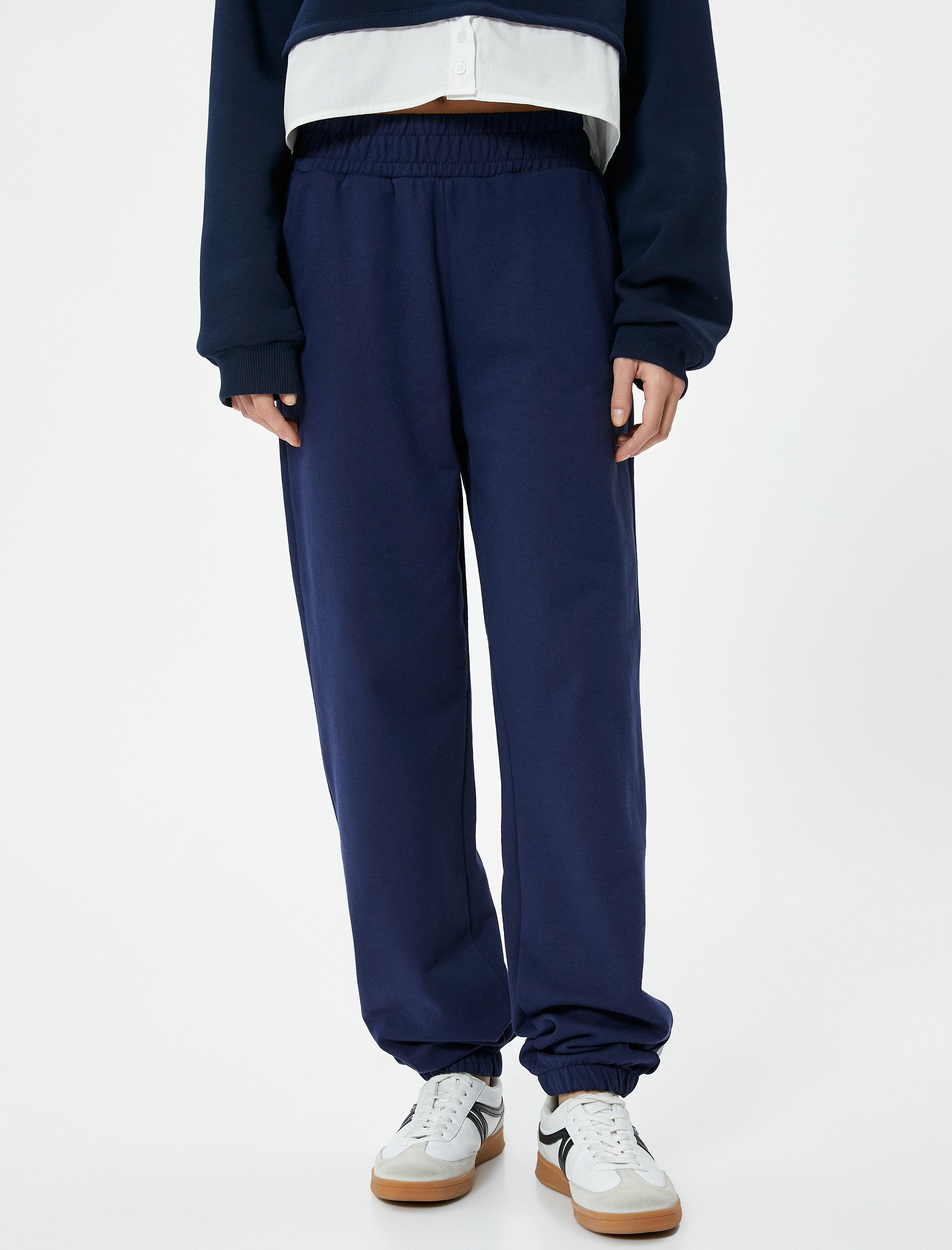   Şardonlu Jogger Eşofman Altı Beli Lastikli Cepli Rahat Kalıp