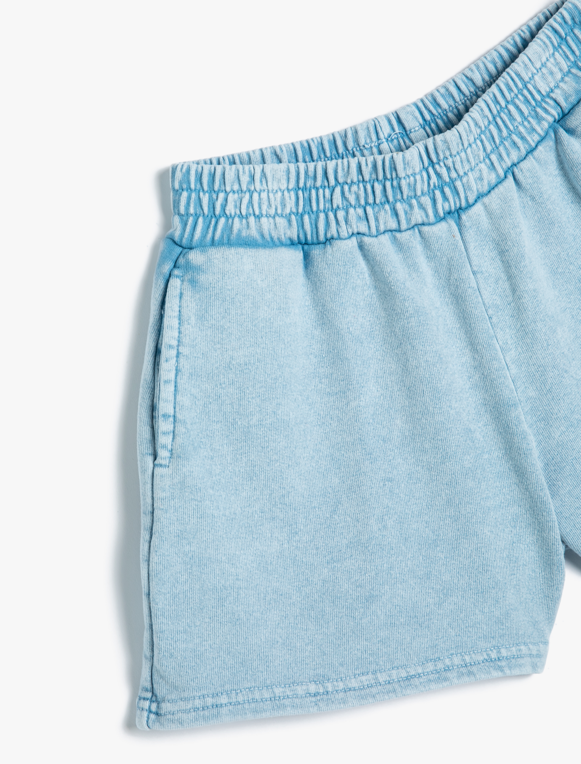  Kız Çocuk Basic Mini Şort Beli Lastikli Cepli Pamuklu