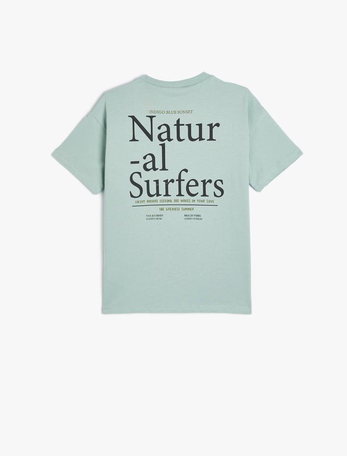 Erkek Çocuk Tişört Slogan Baskılı Kısa Kollu Bisiklet Yaka Pamuklu