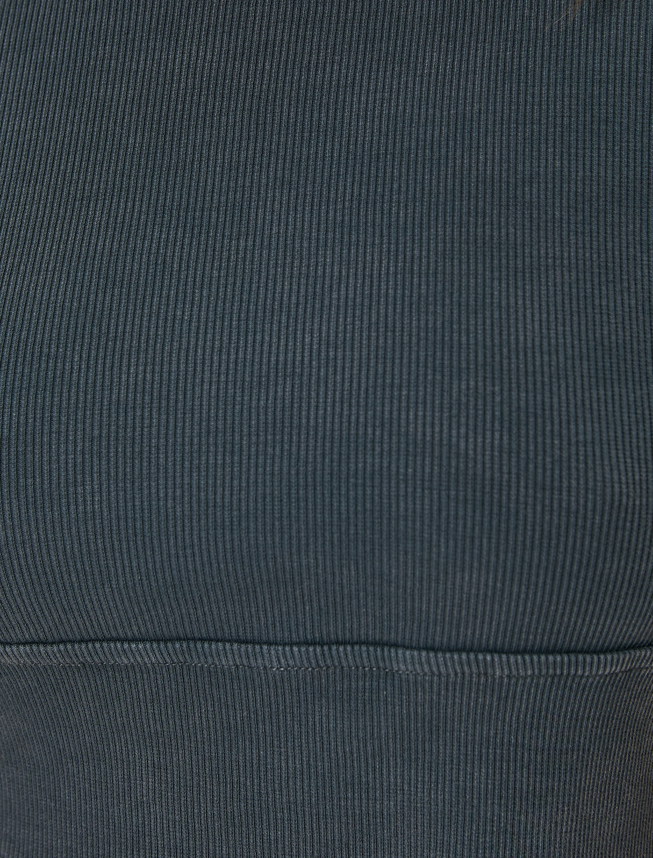   Crop Tişört Kısa Kollu Bisiklet Yaka Fitilli