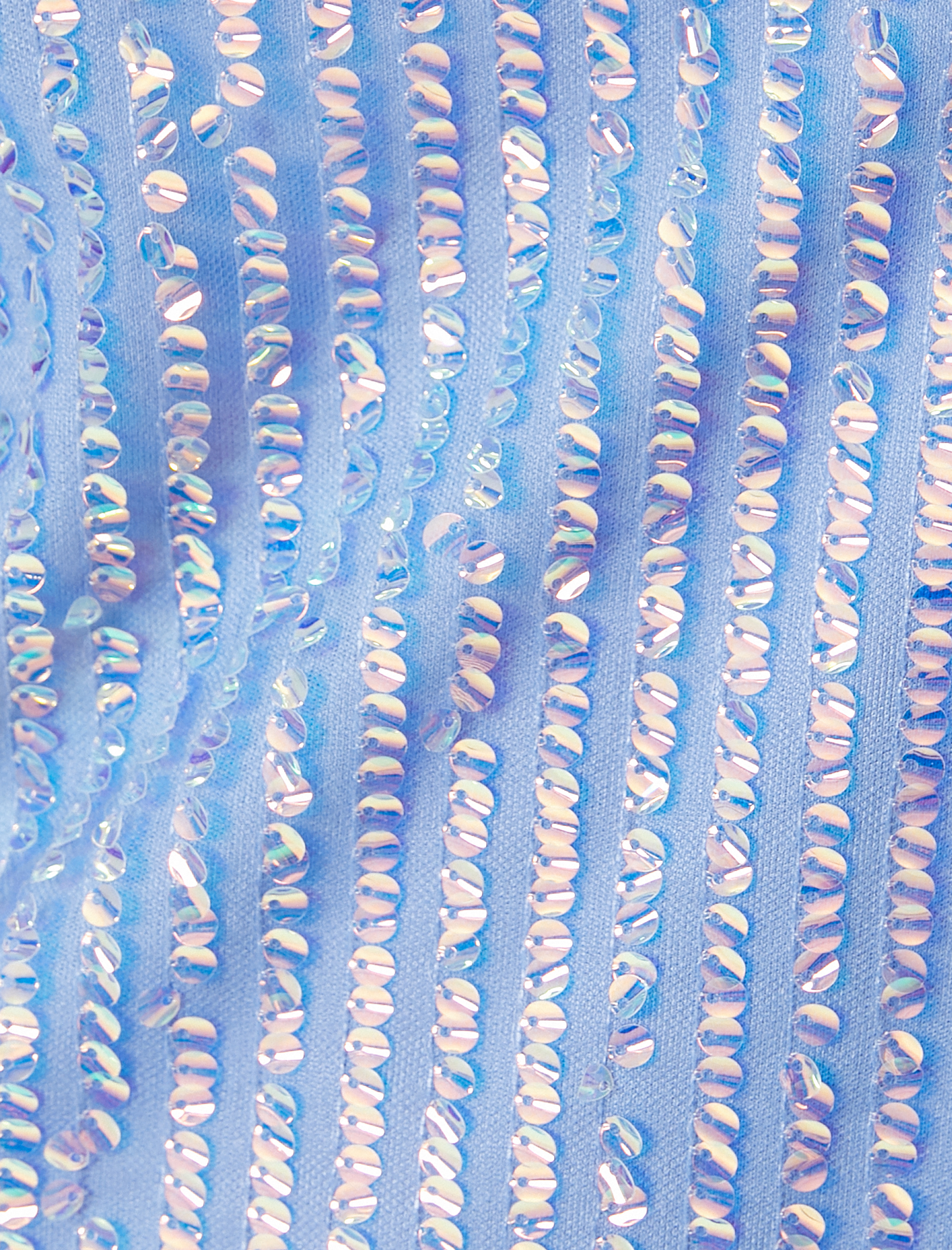   Pullu Payetli Mini Abiye Elbise İnce Askılı Slim Fit