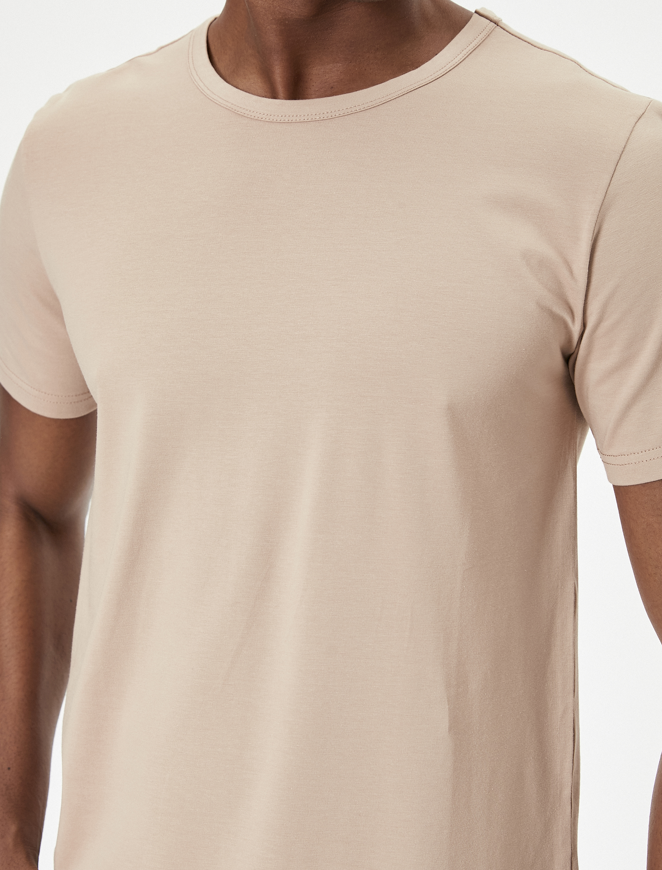   Slim Fit Tişört Basic Bisiklet Yaka Kısa Kollu