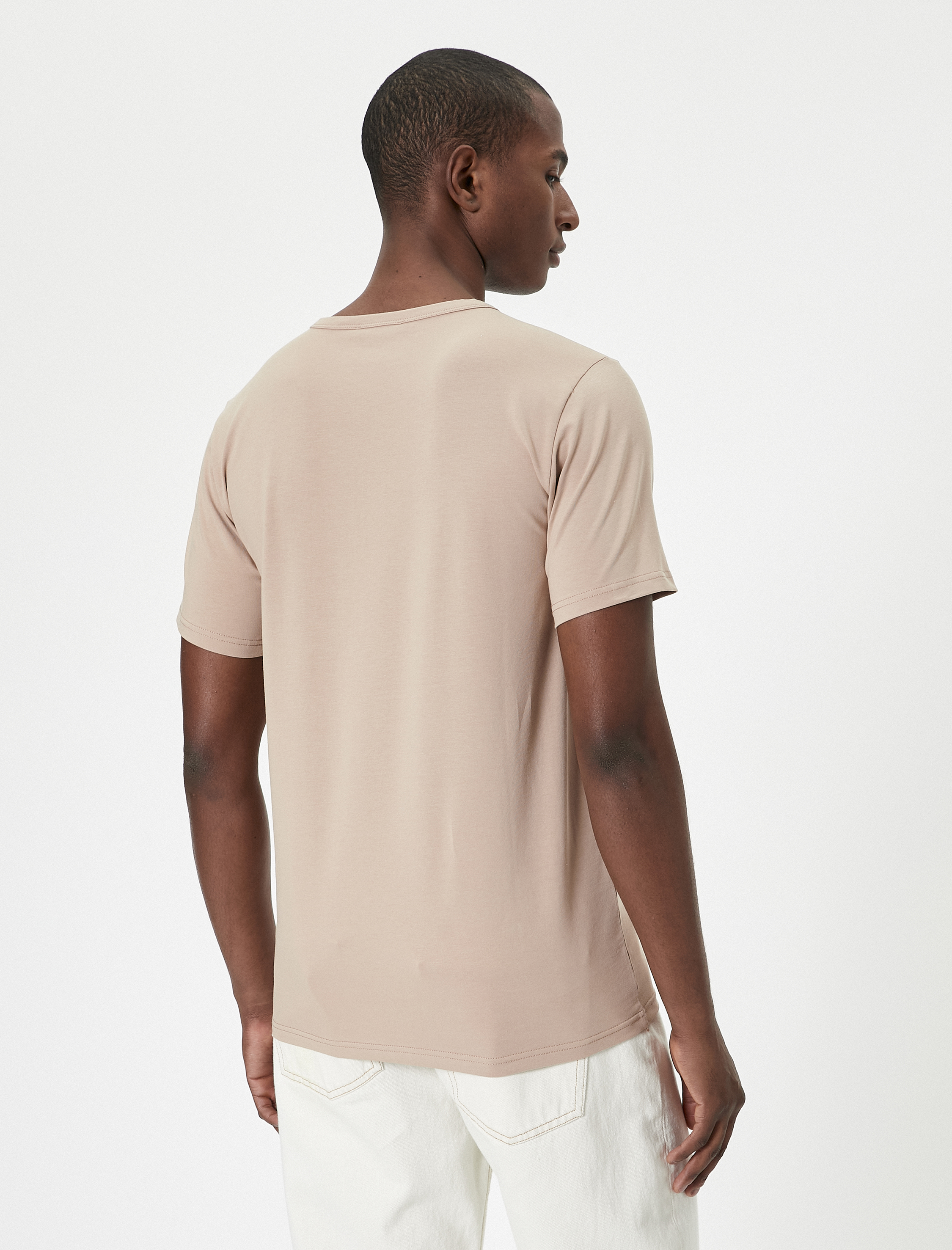   Slim Fit Tişört Basic Bisiklet Yaka Kısa Kollu