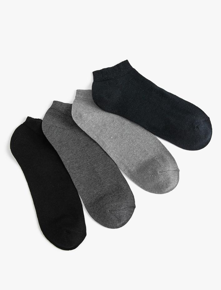 Erkek Basic 4'lü Patik Çorap Seti Çok Renkli