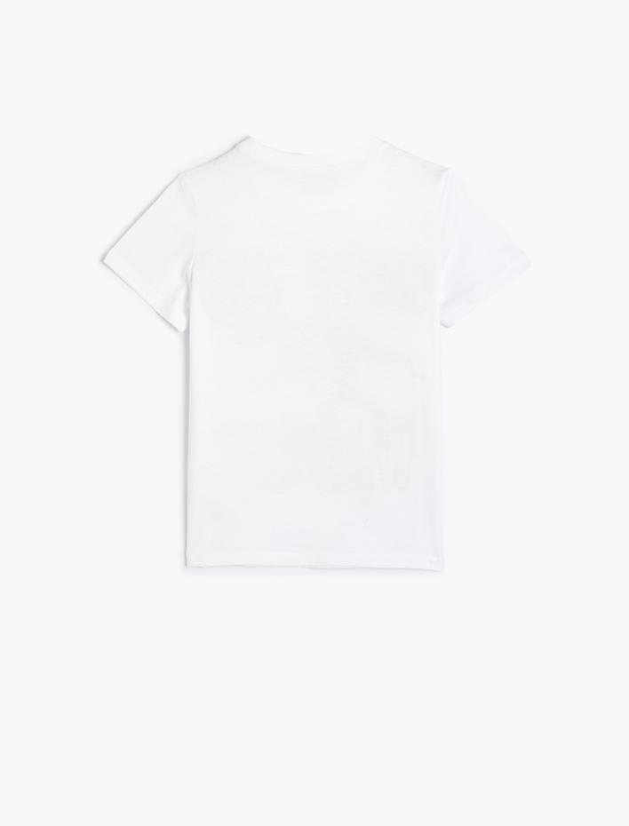 Erkek Çocuk Dinozorlu Tişört Kısa Kollu Bisiklet Yaka Pamuklu