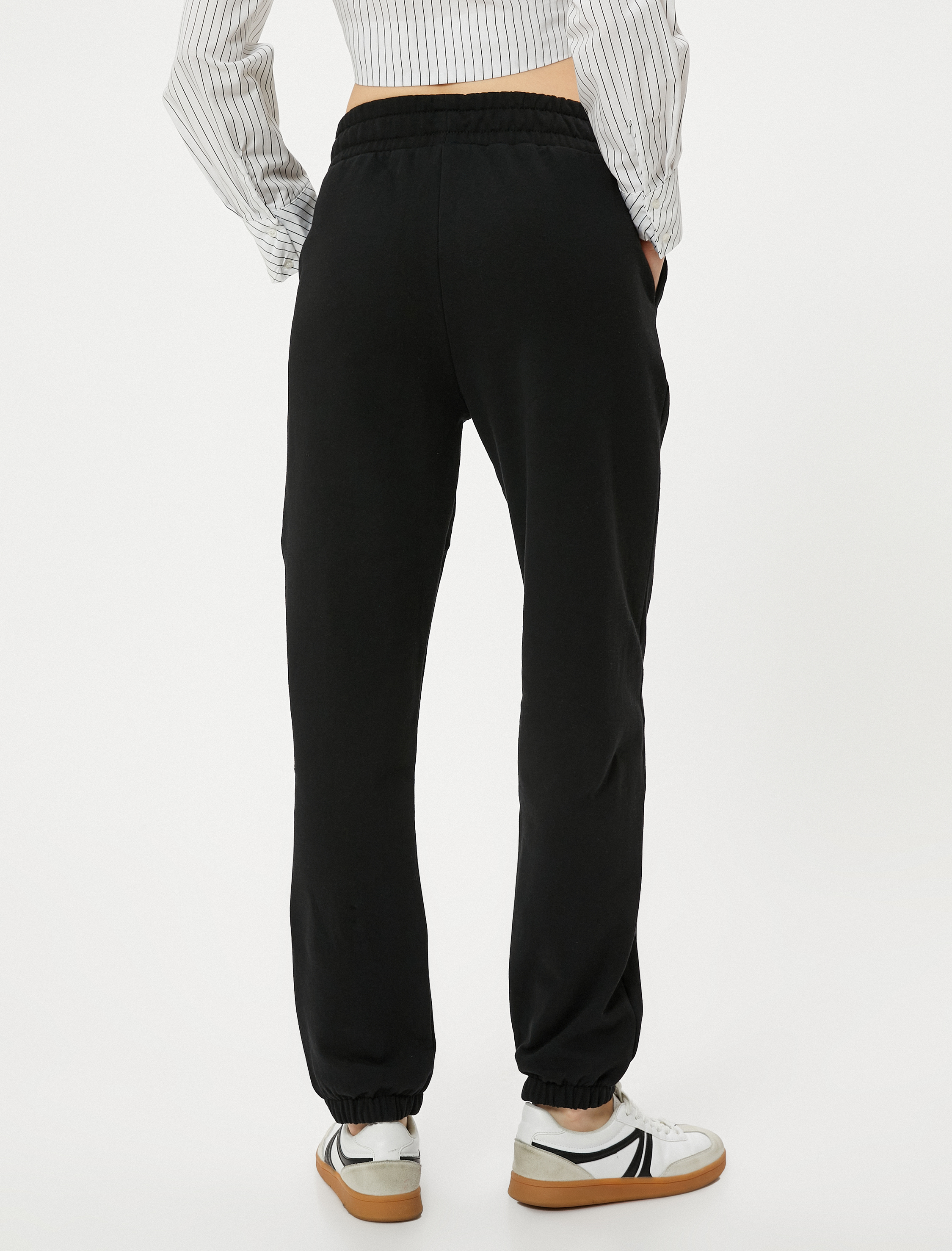   Şardonlu Jogger Eşofman Altı Beli Lastikli Cepli Rahat Kalıp