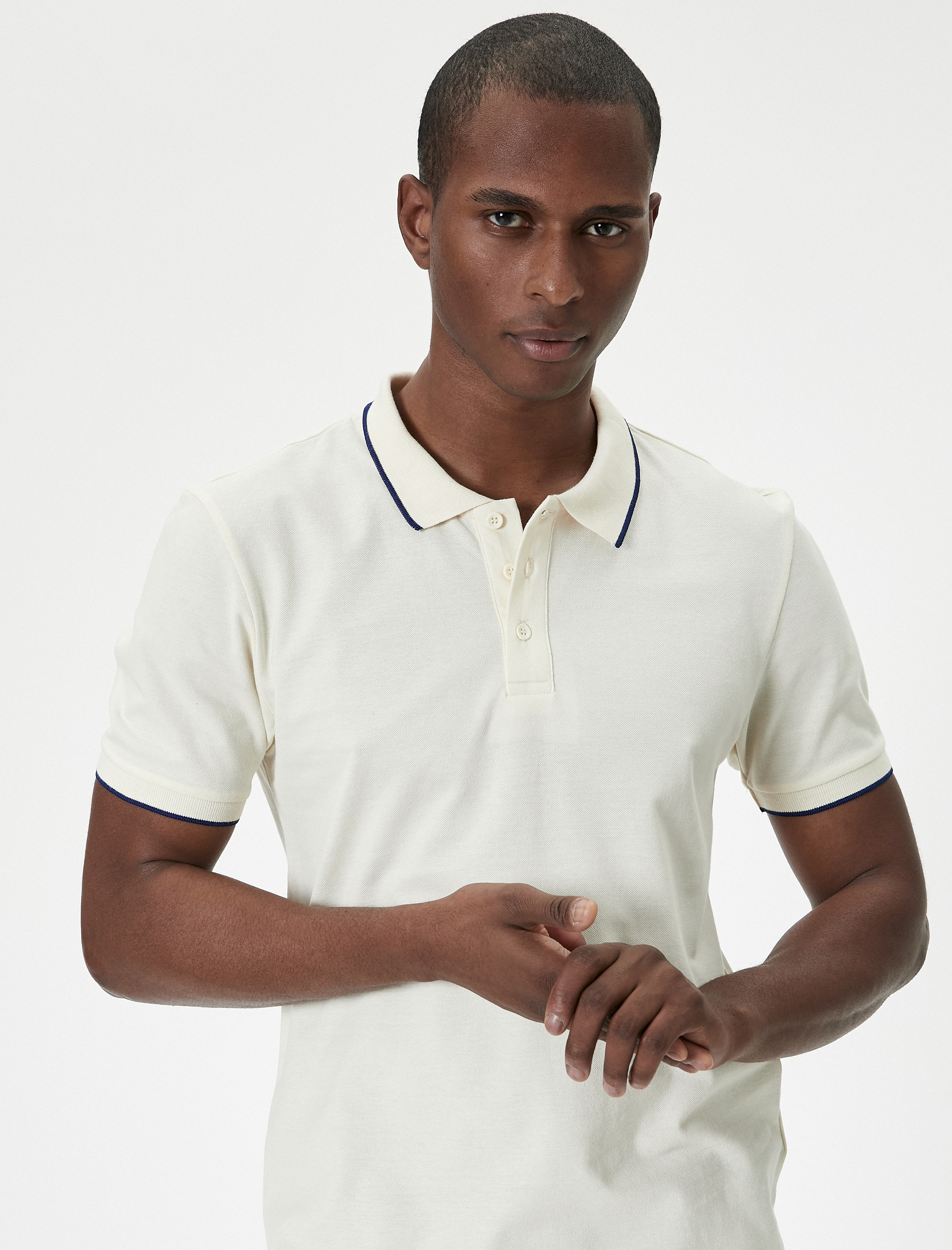   Polo Yaka Tişört Slim Fit Kısa Kollu Biyeli