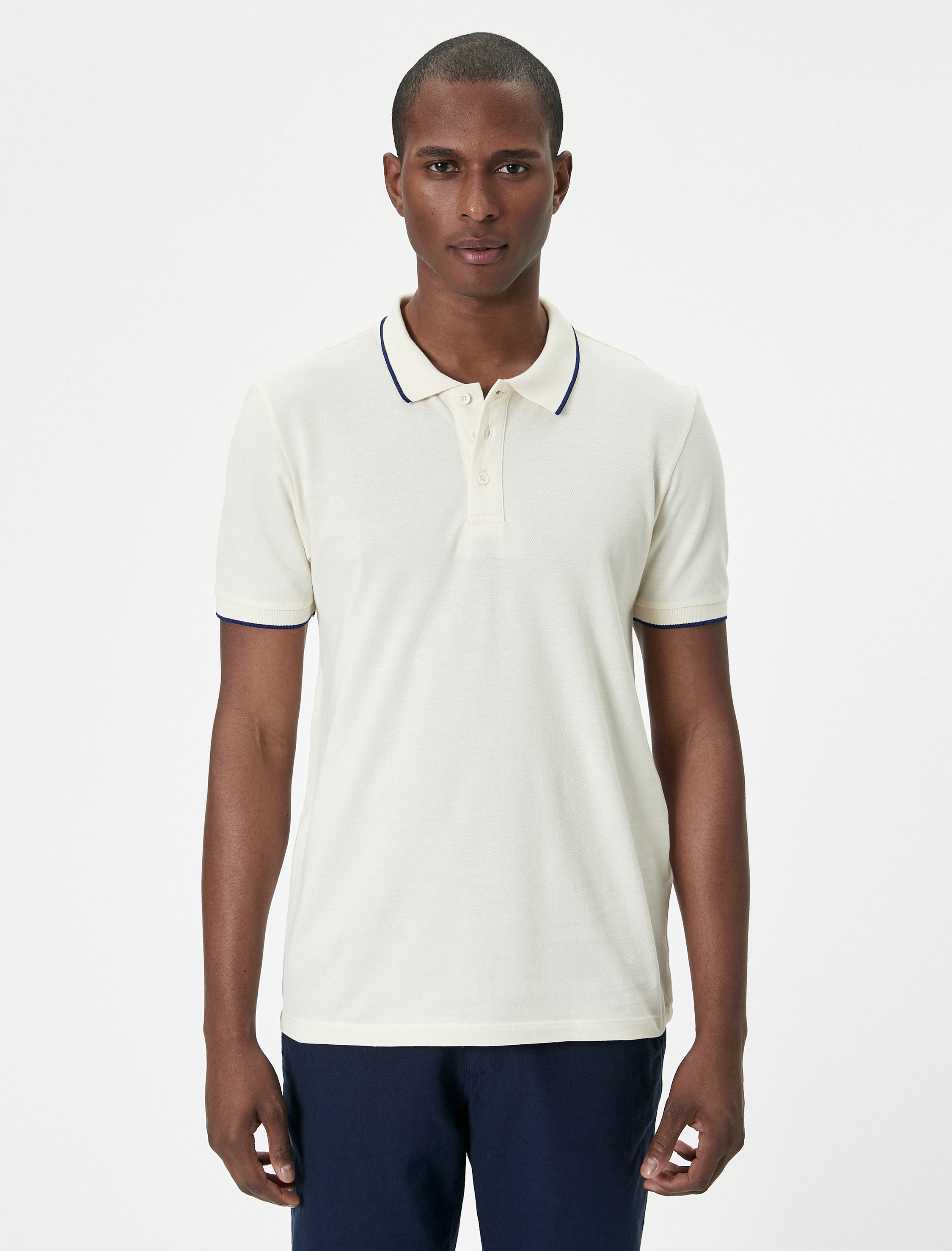   Polo Yaka Tişört Slim Fit Kısa Kollu Biyeli