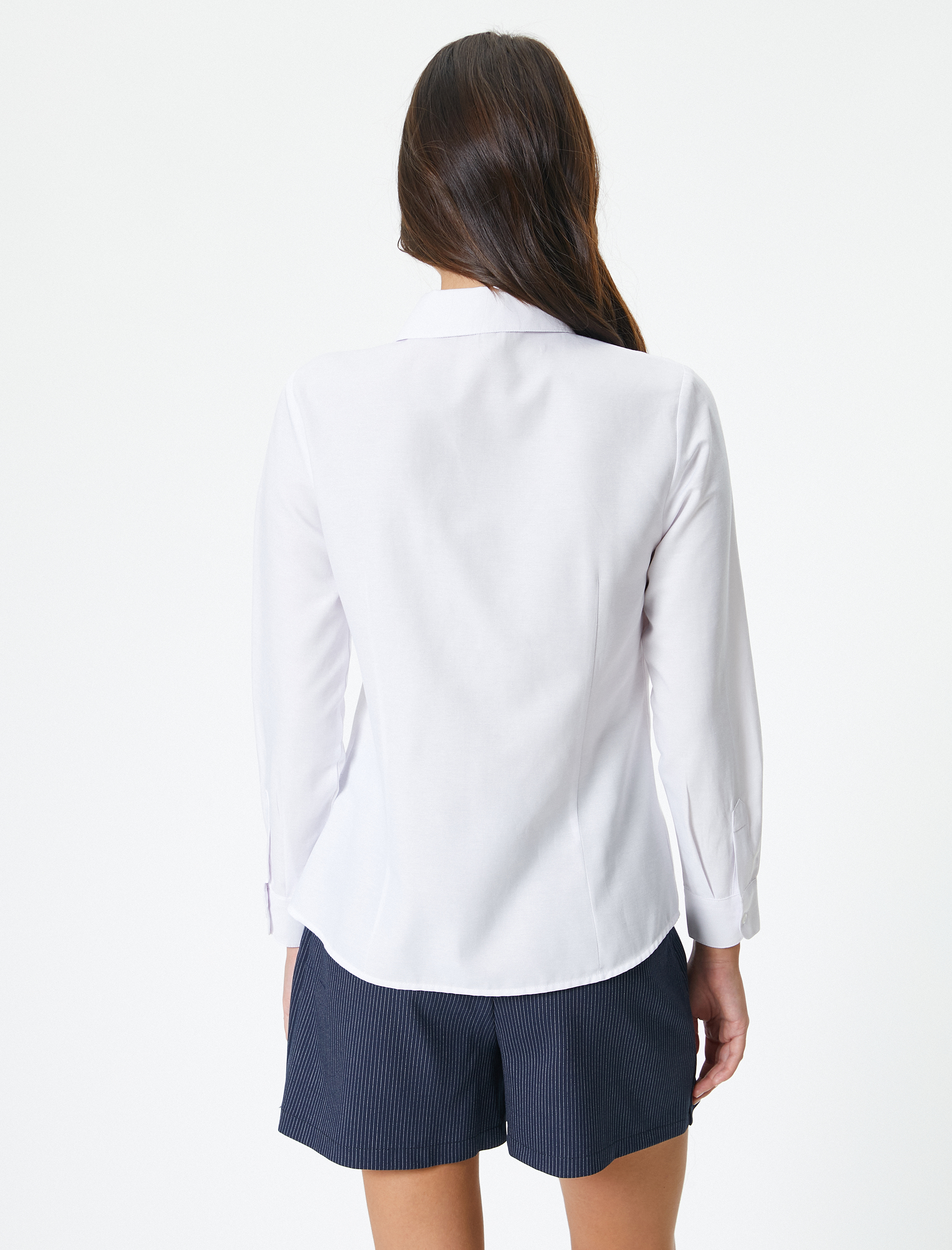   Slim Fit Gömlek Düğmeli Uzun Kollu