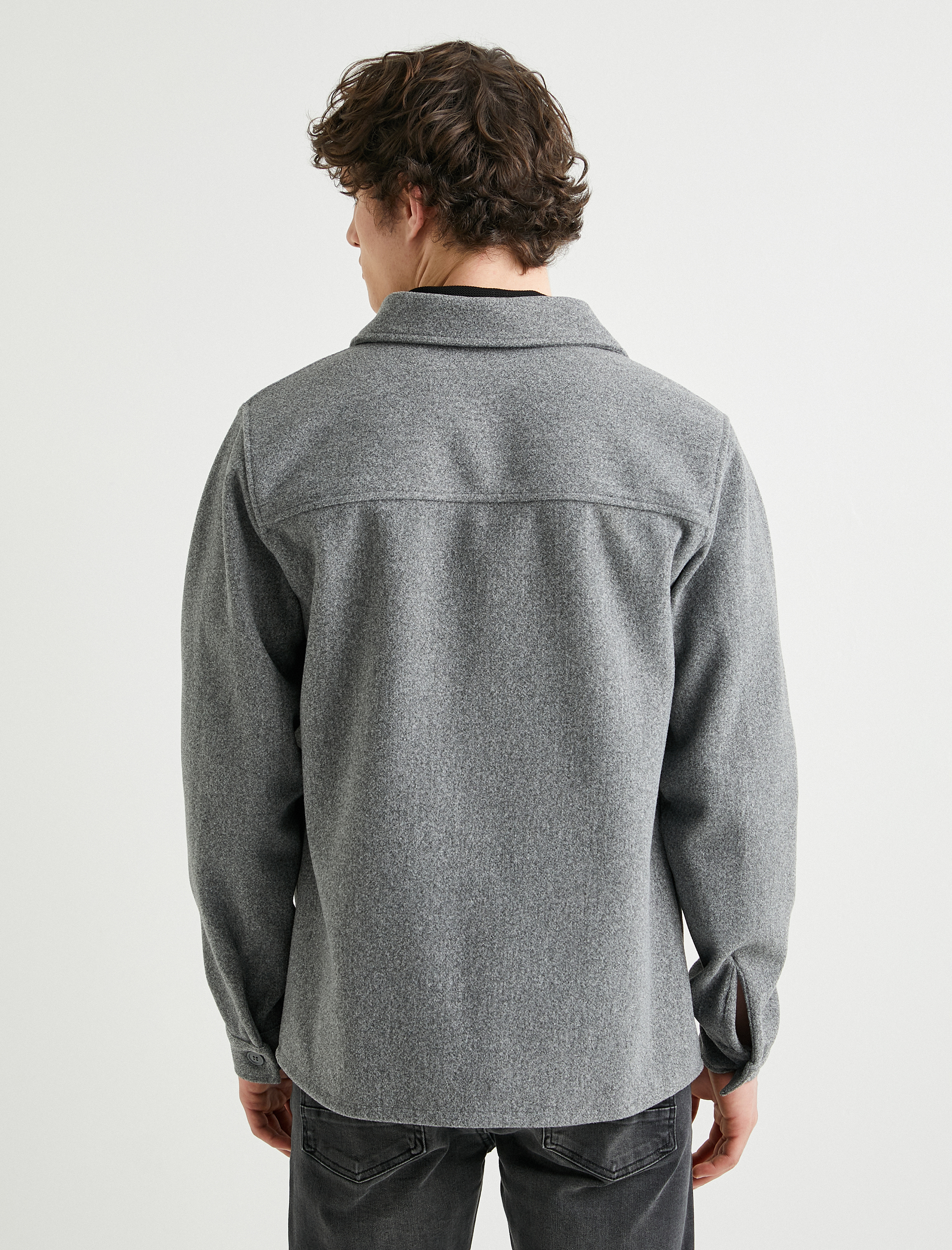   Gömlek Ceket Klasik Yaka Cep Detaylı Düğmeli