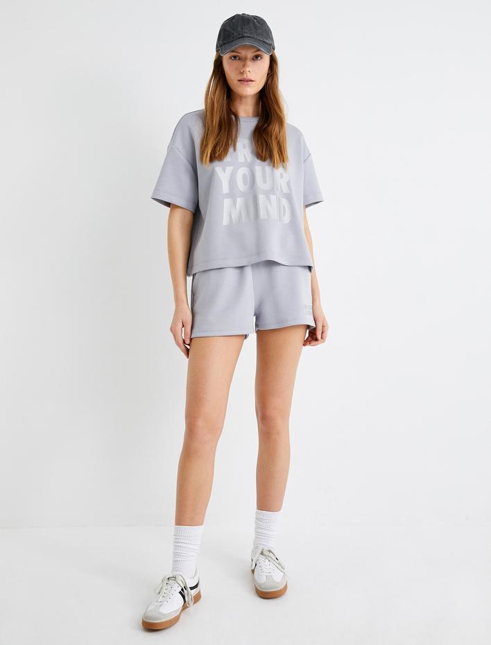  Modal Kumaş Spor Şort Ekstra Kısa Beli Bağlamalı Lastikli Cepli