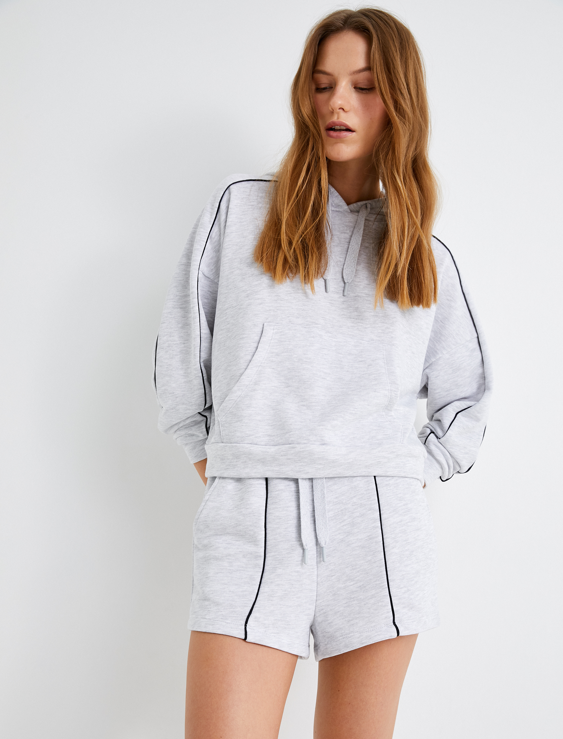   Ekstra Mini Şort Spor Beli Bağlamalı Cepli