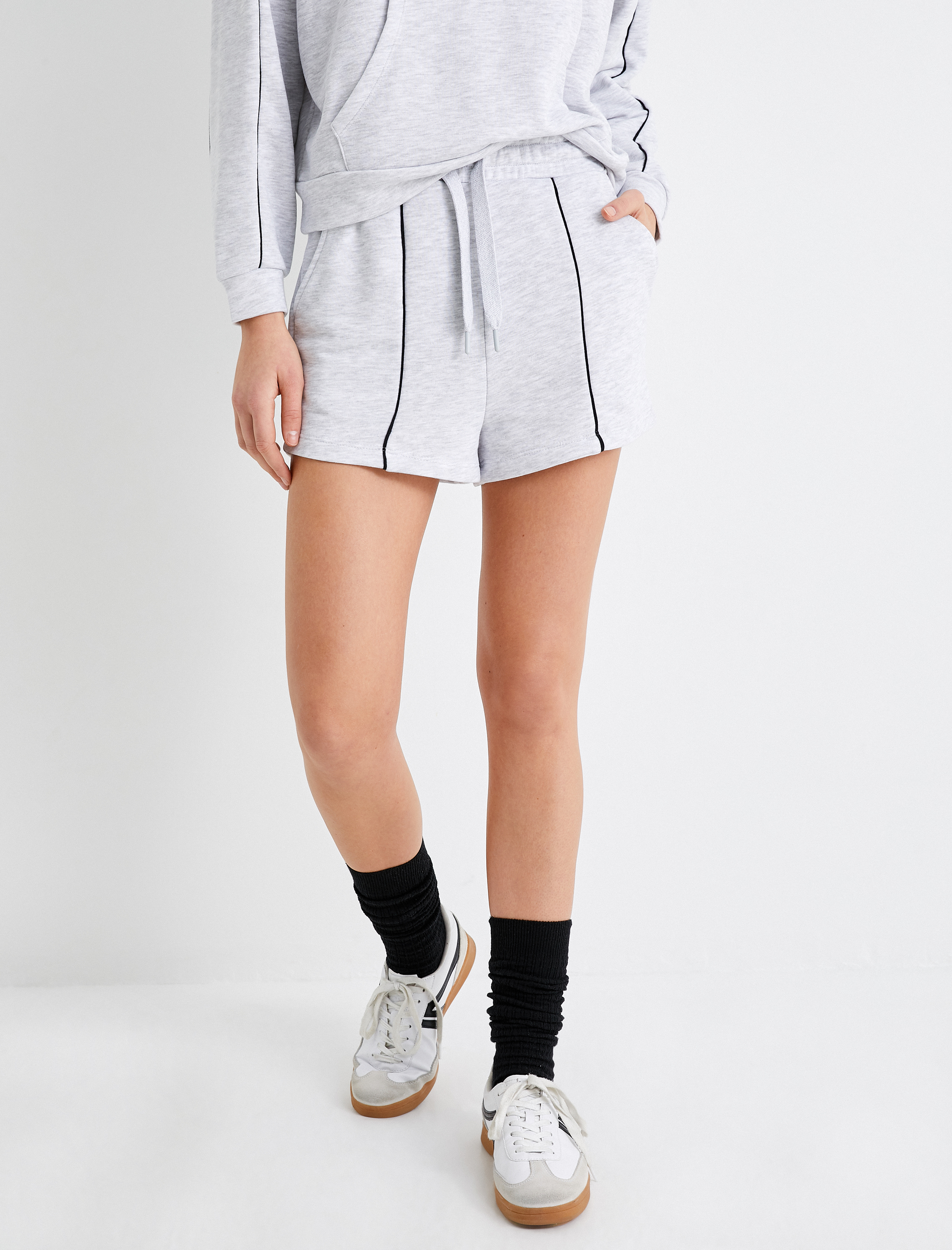   Ekstra Mini Şort Spor Beli Bağlamalı Cepli