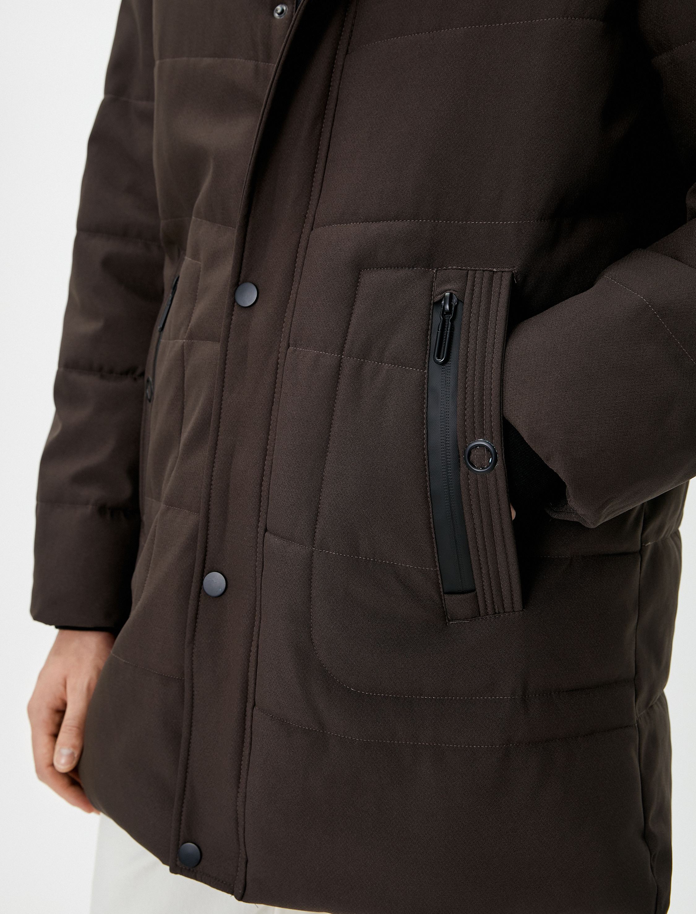   Anorak Mont Kapşonlu Cep Detaylı Fermuarlı