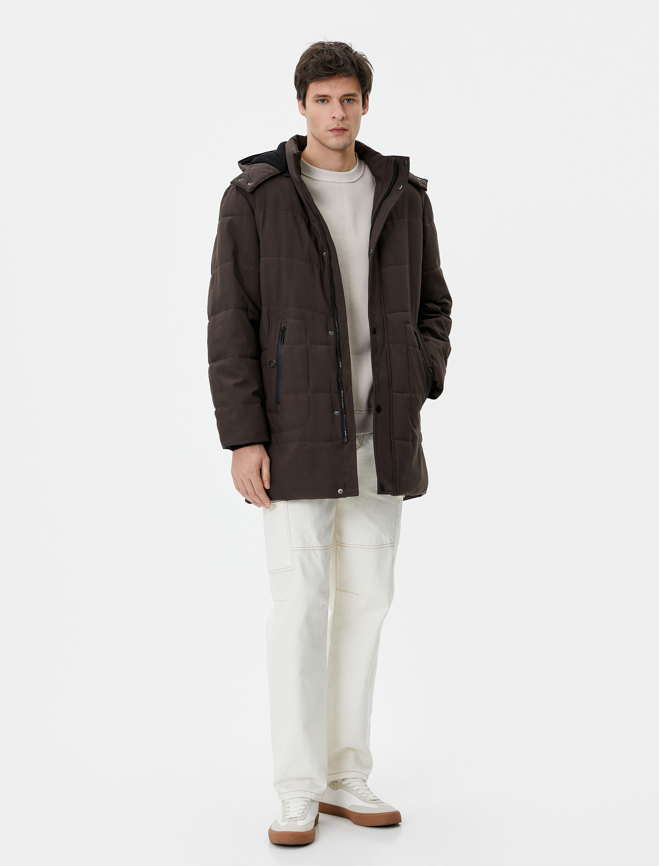   Anorak Mont Kapşonlu Cep Detaylı Fermuarlı