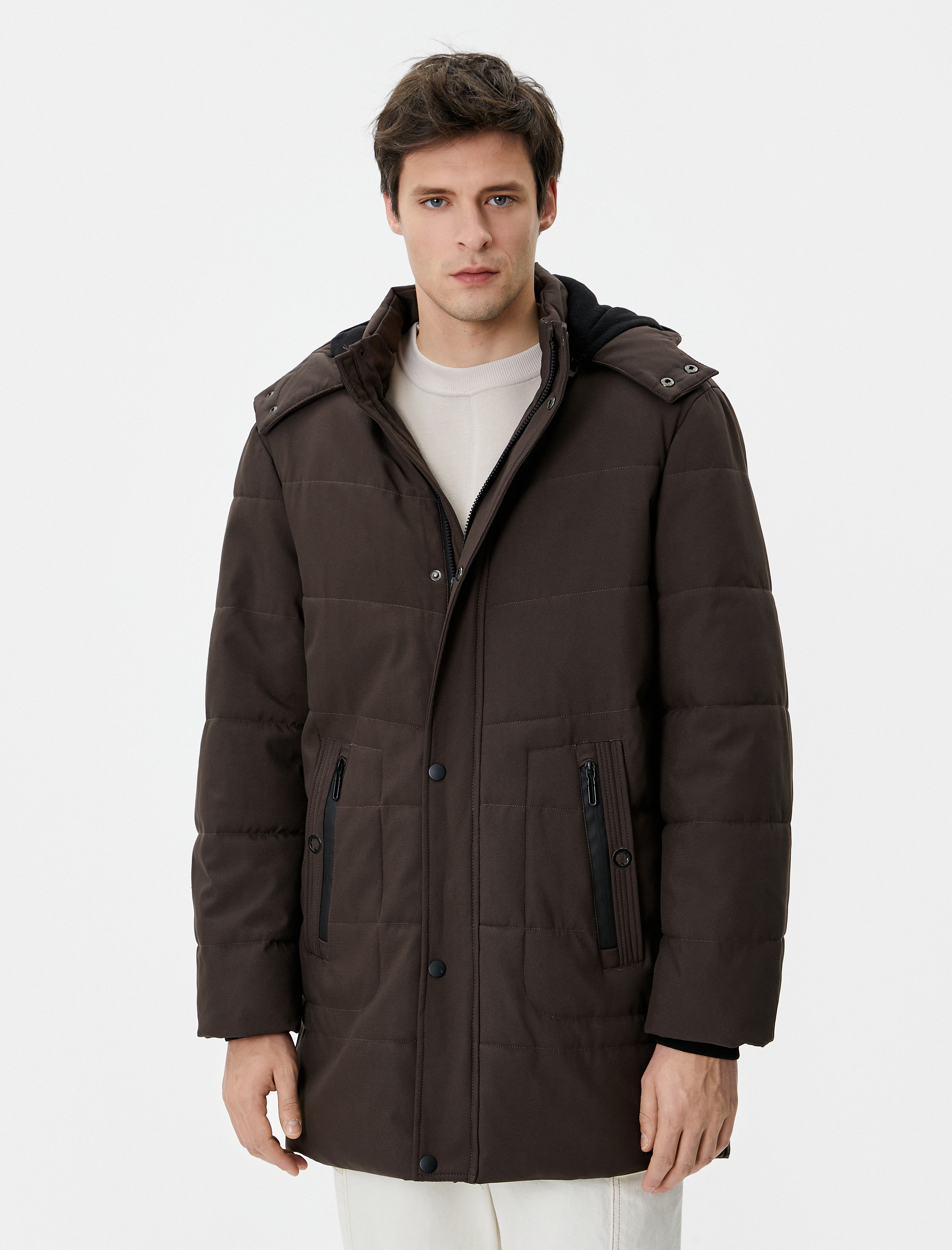   Anorak Mont Kapşonlu Cep Detaylı Fermuarlı