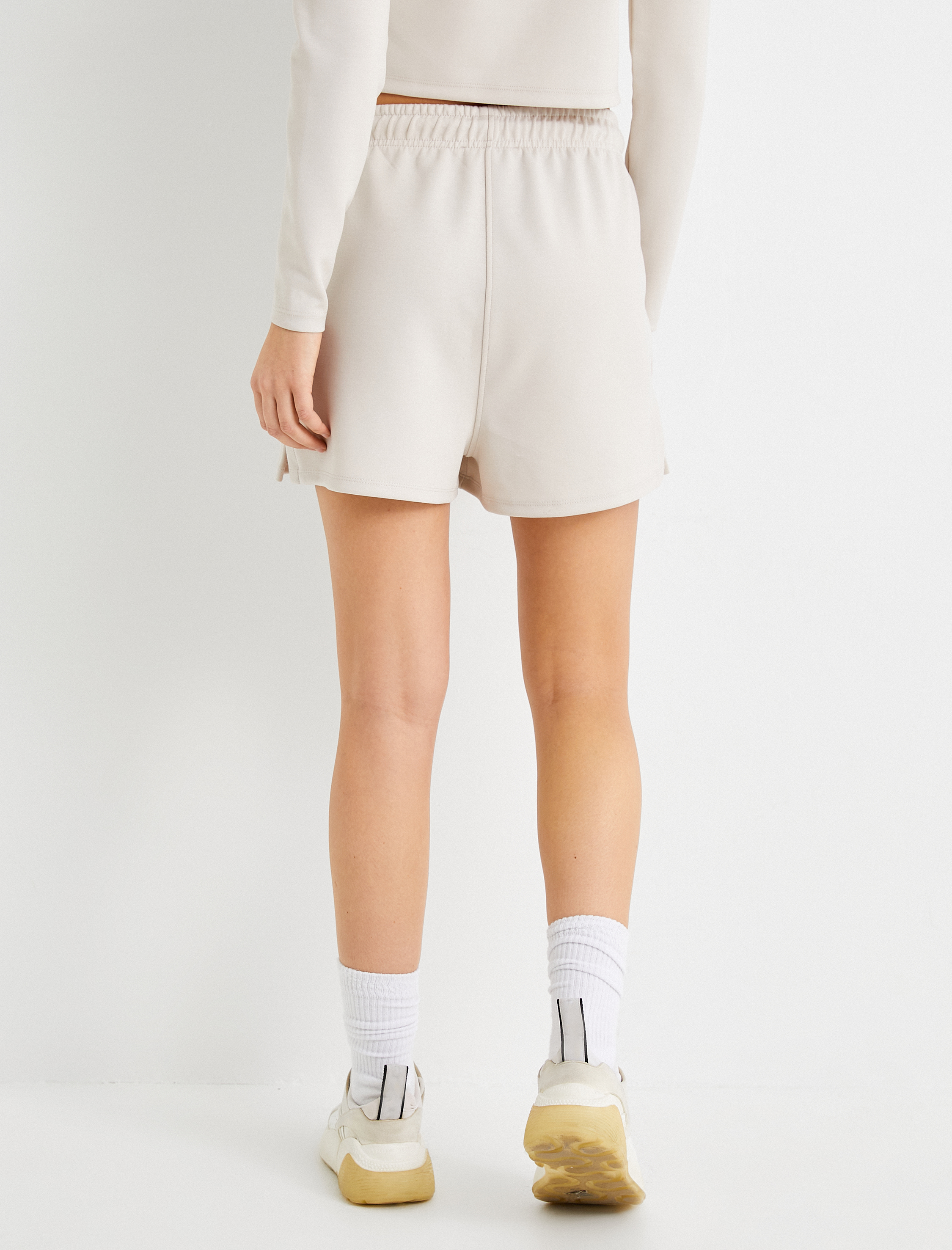   Modal Kumaş Kısa Şort Rahat Kalıp Beli Bağlamalı Cepli