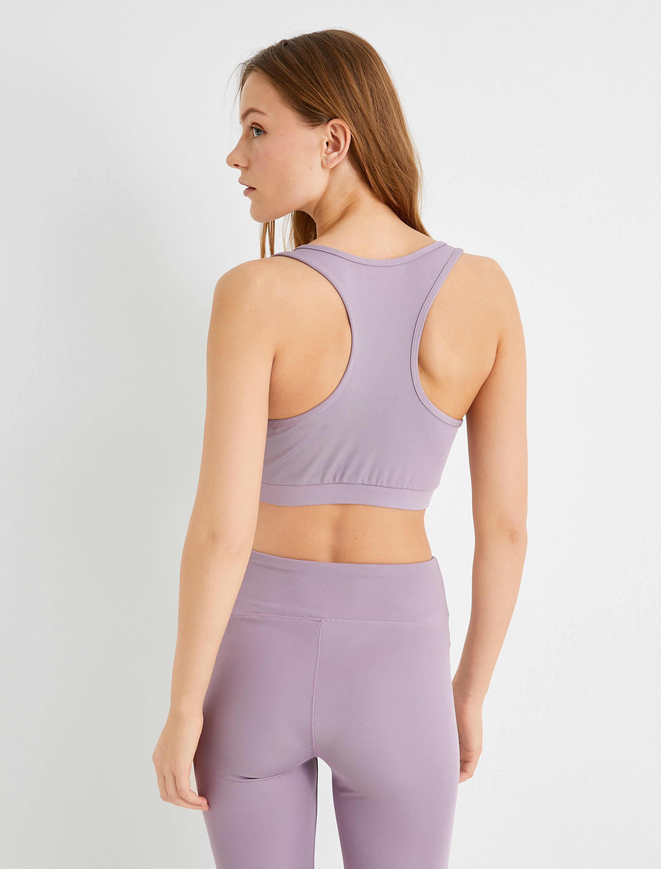   Sporcu Sütyeni Halter Yaka Kapsız Slim Fit