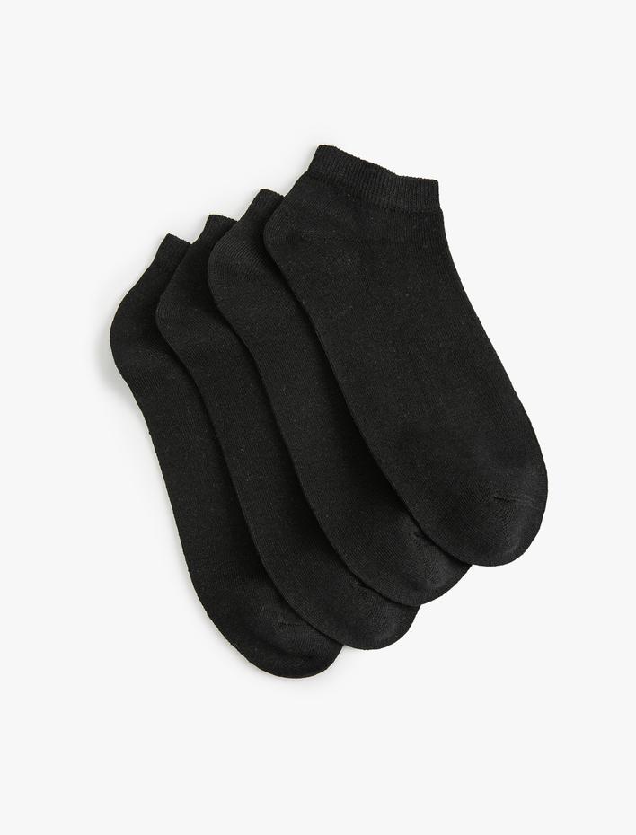 Erkek Basic 4'lü Patik Çorap Seti Çok Renkli