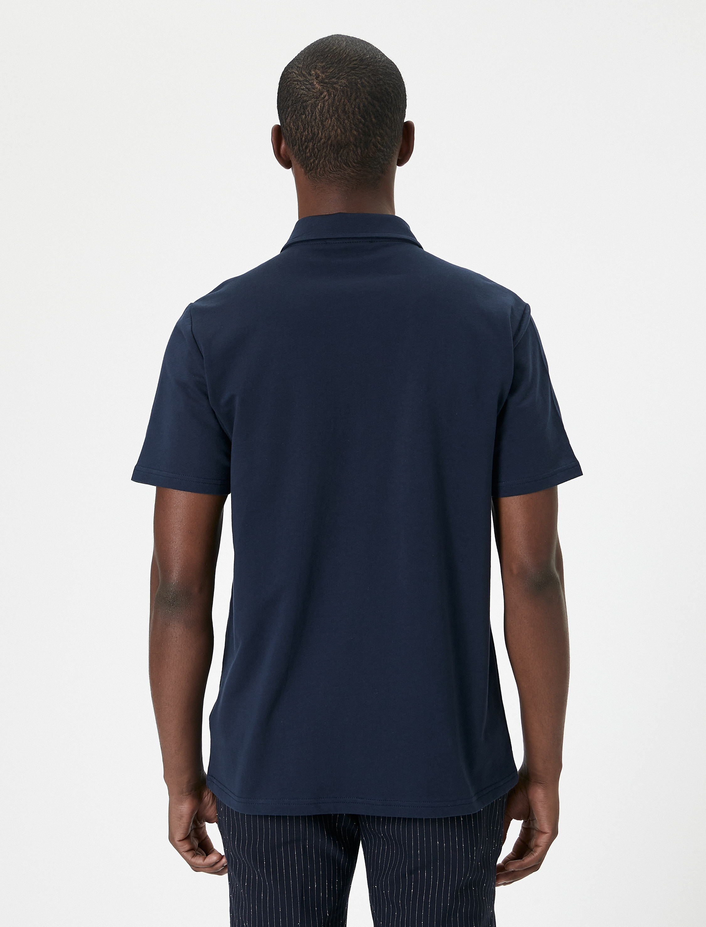   Yarım Fermuarlı Polo Tişört Kısa Kollu Pamuklu