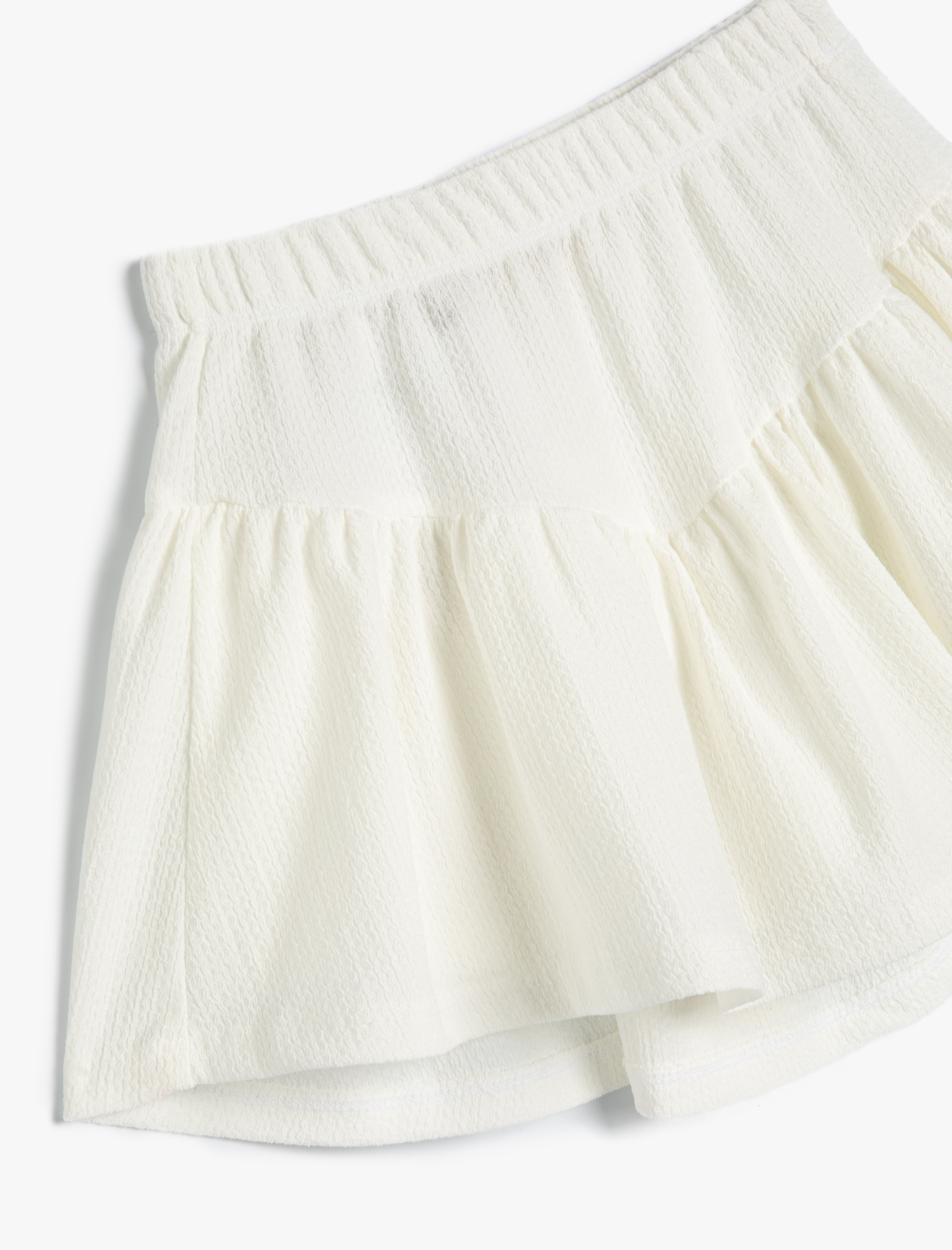  Kız Çocuk Şort Etek Dokulu Pileli