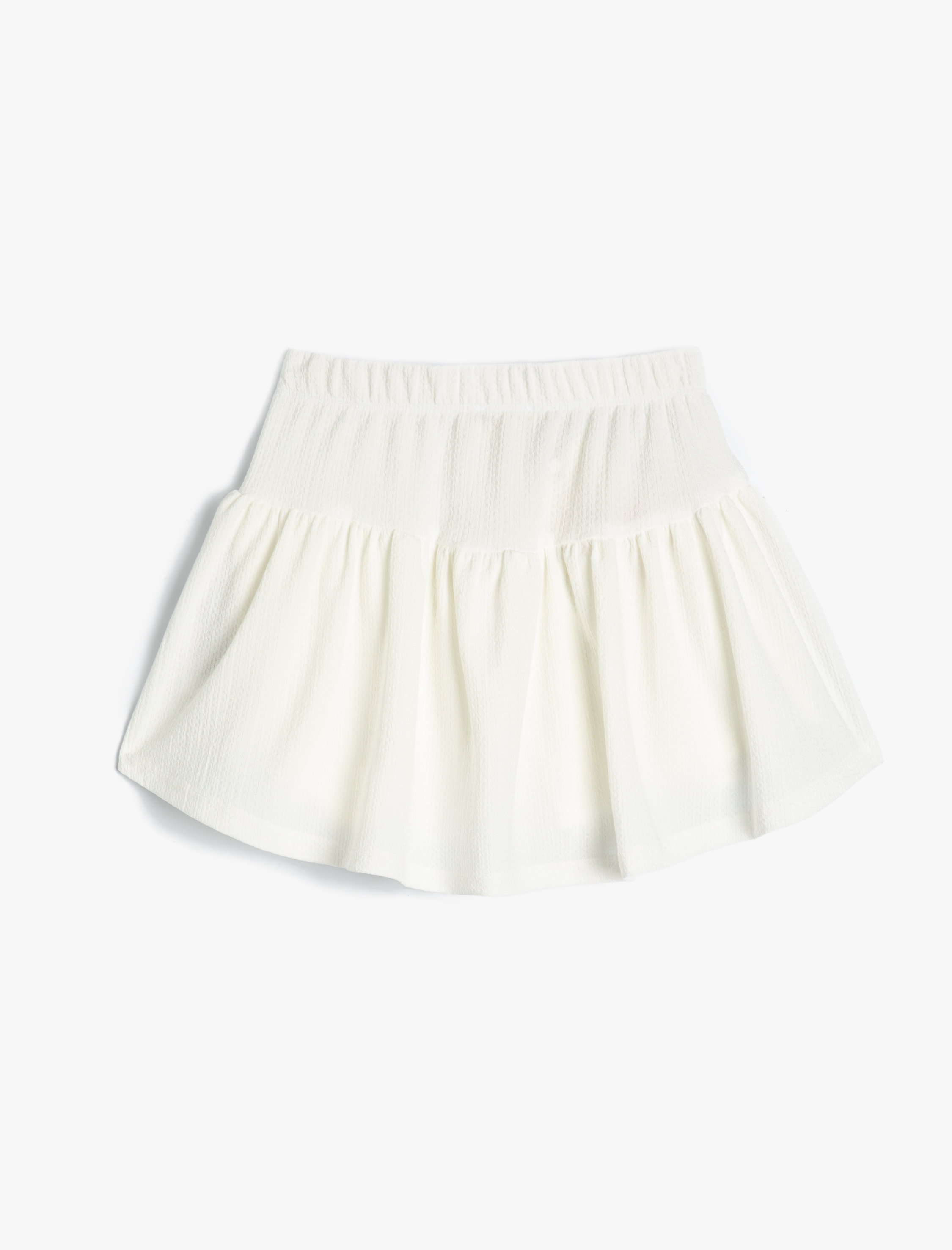  Kız Çocuk Şort Etek Dokulu Pileli