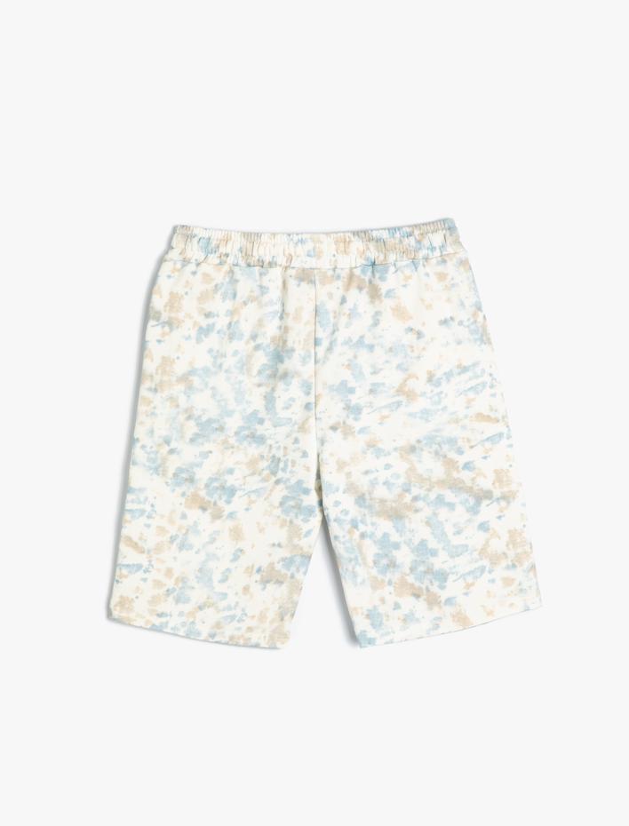 Erkek Çocuk Şort Batik Desenli Beli Bağlamalı Cepli Pamuklu