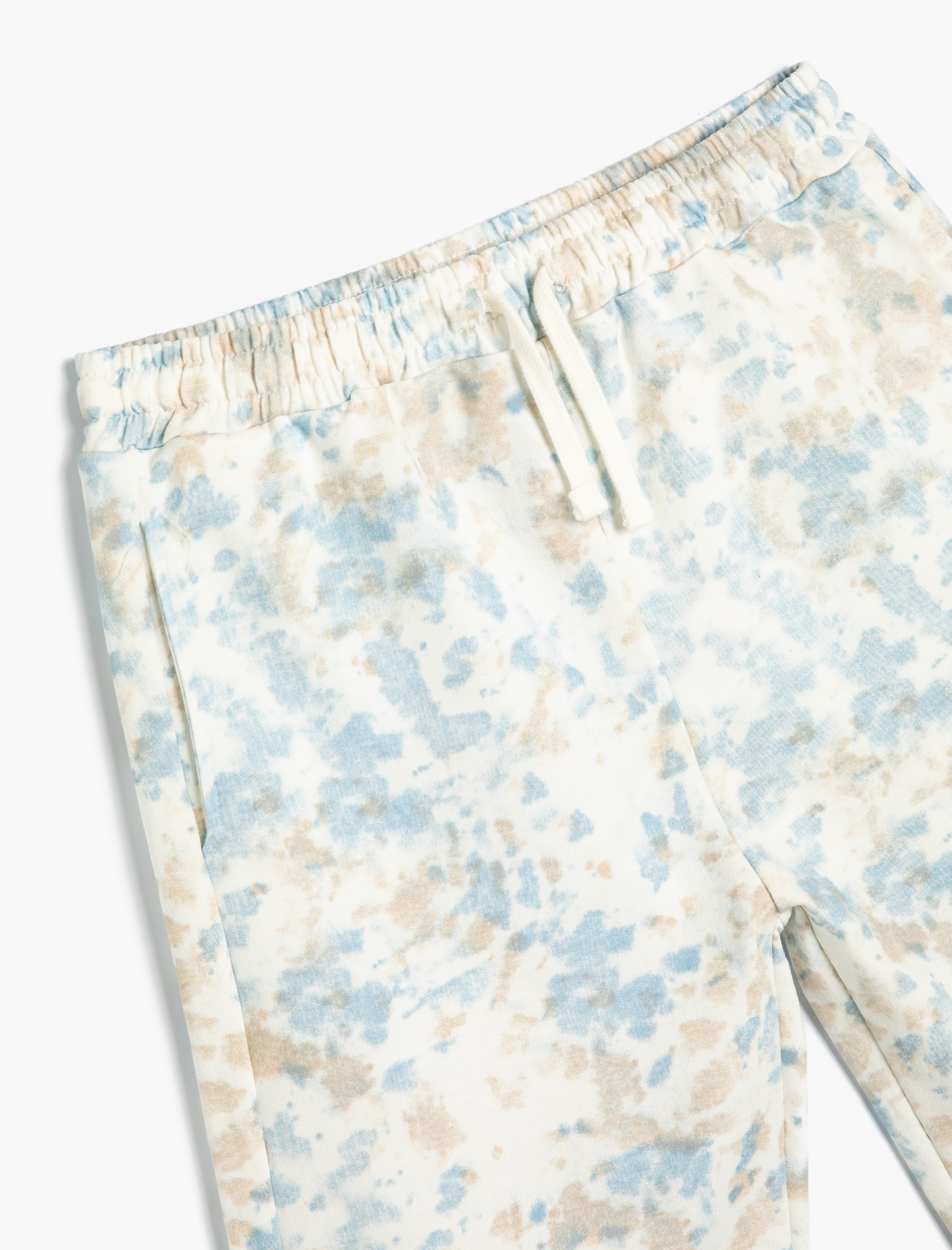  Erkek Çocuk Şort Batik Desenli Beli Bağlamalı Cepli Pamuklu