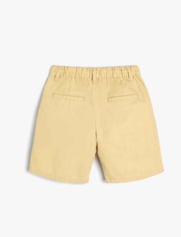 Erkek Çocuk Basic Chino Şort Cepli Pamuklu Beli Bağlamalı