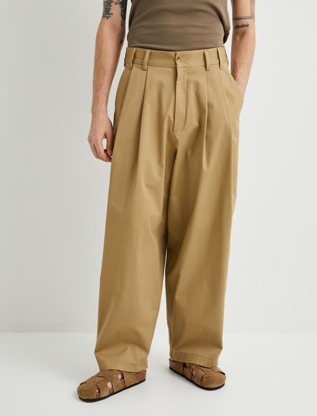 Baggy Pantolon Düğmeli Cep Detaylı Rahat Kesim_2