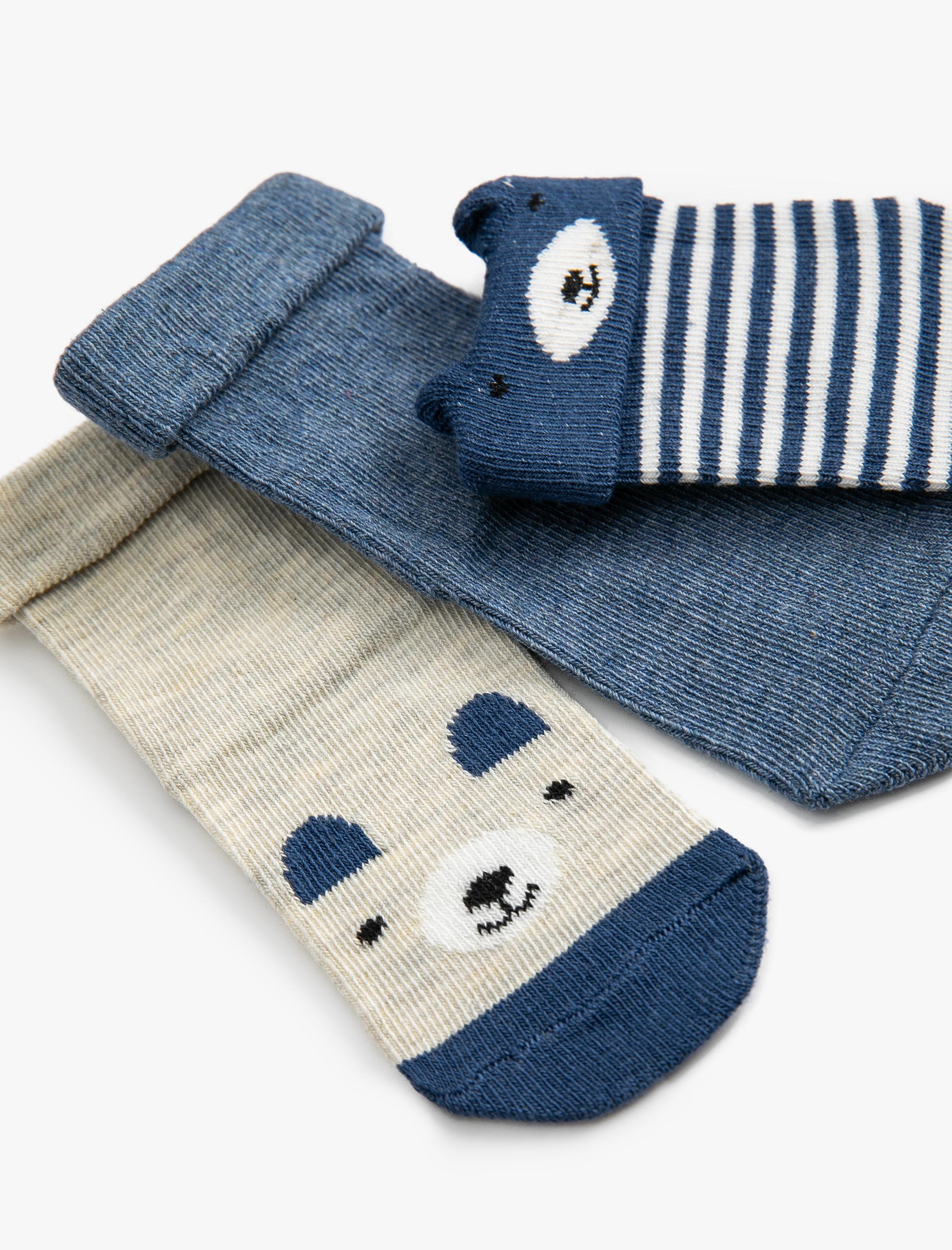  Erkek Bebek 3'lü Ayıcık Desenli Çorap Seti