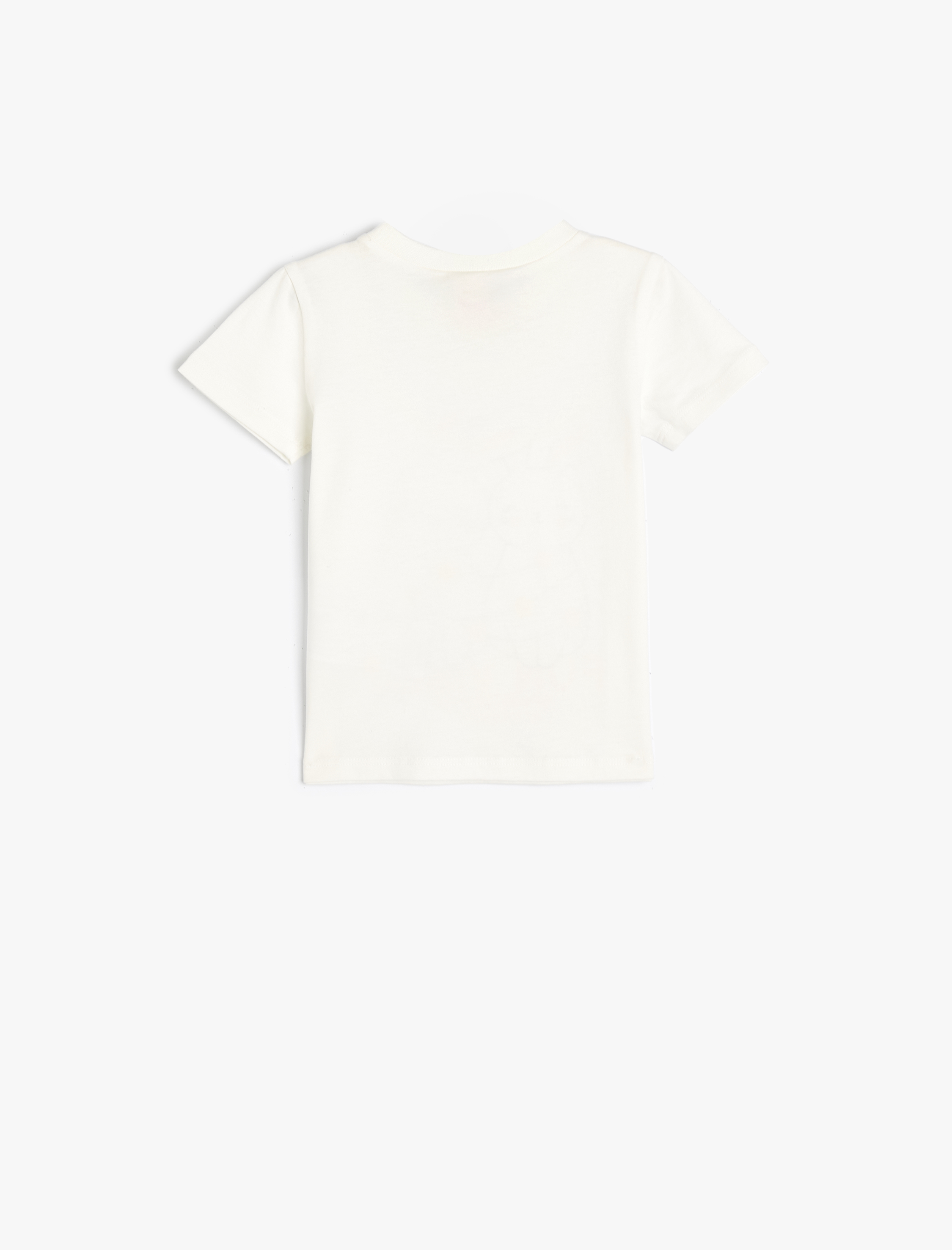  Kız Bebek Tişört Kısa Kollu Bisiklet Yaka Tavşan Baskılı Pamuklu