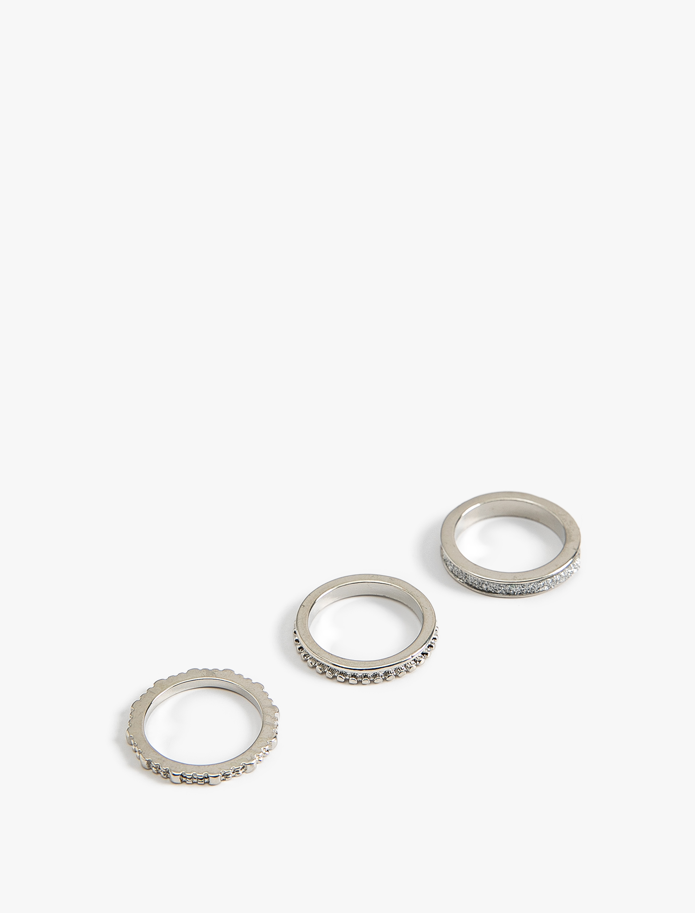  Kadın Dokulu Yüzük Seti 3'lü Çinko Alaşım