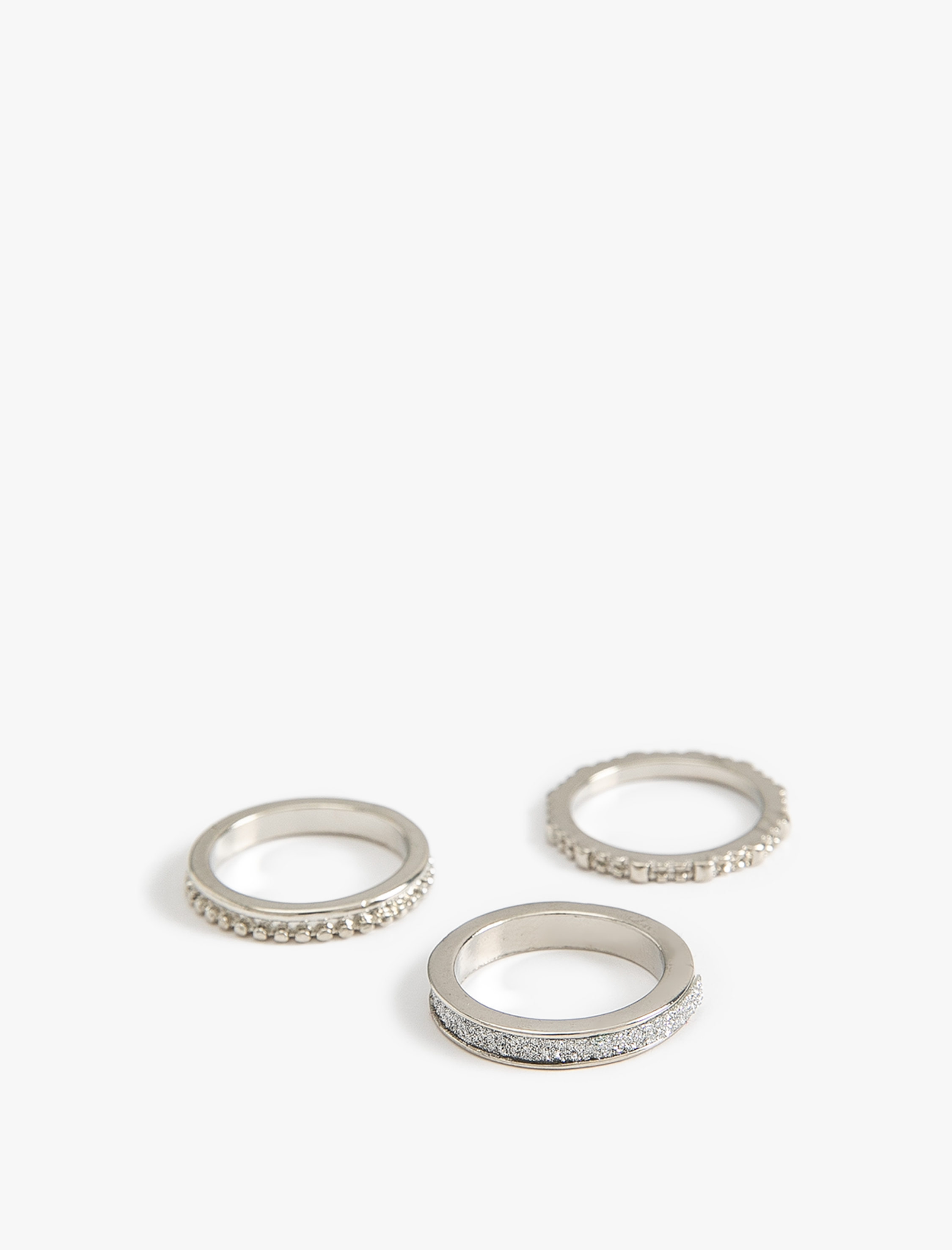  Kadın Dokulu Yüzük Seti 3'lü Çinko Alaşım