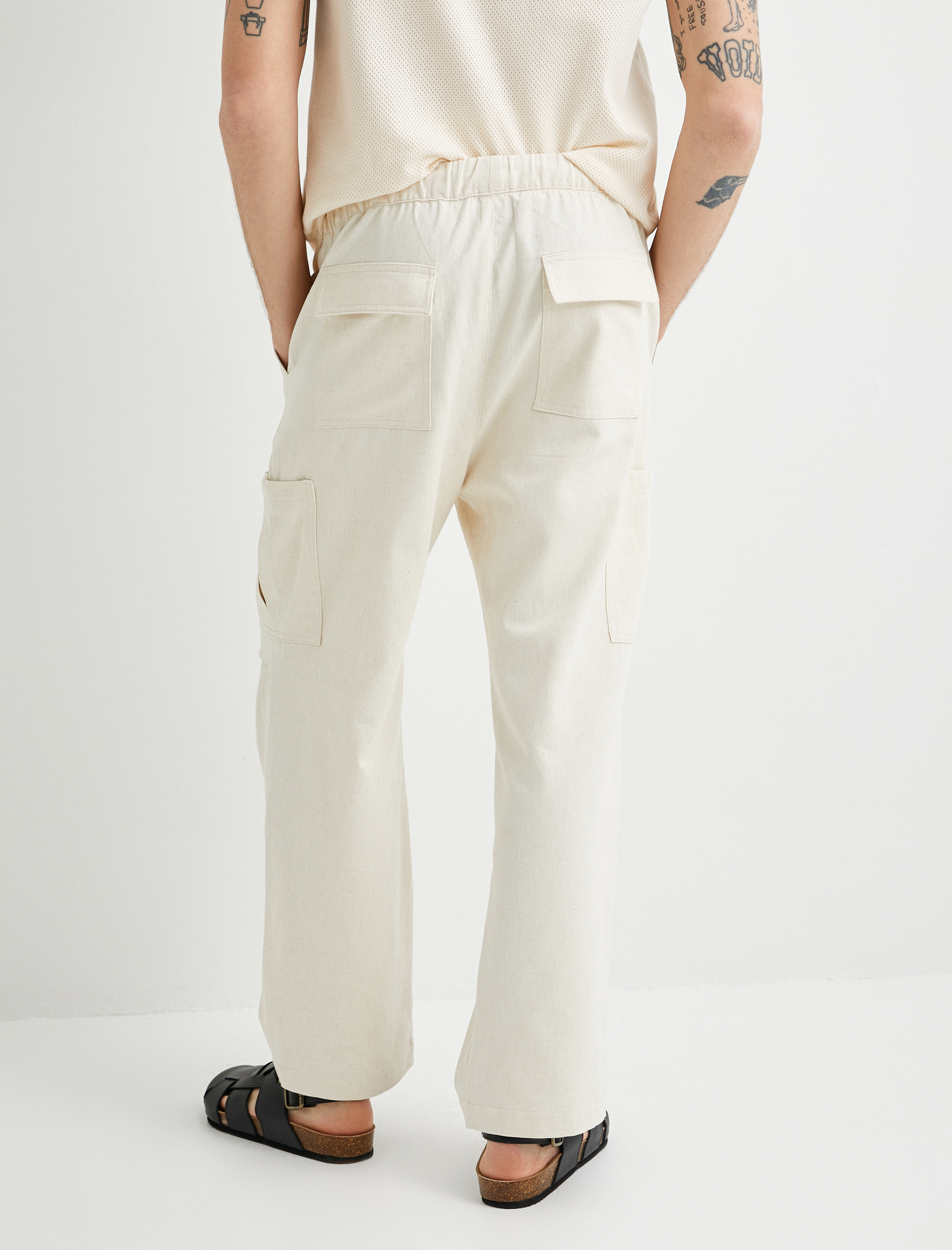   Bol Pantolon Kargo Cepli Rahat Kesim Beli Bağcıklı