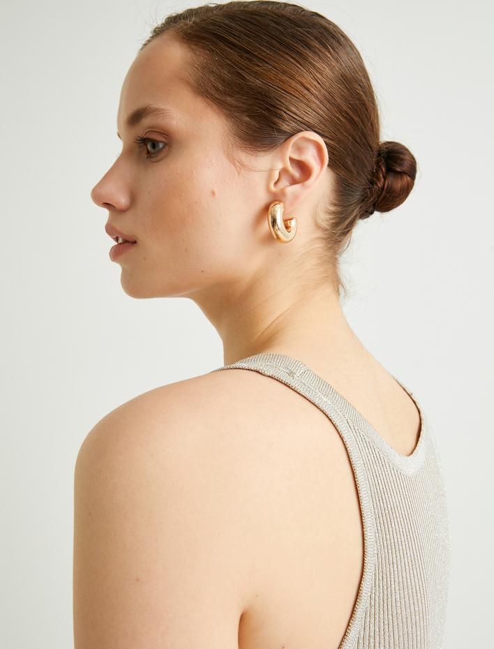  Triko Fitilli Atlet U Yaka Askılı Simli