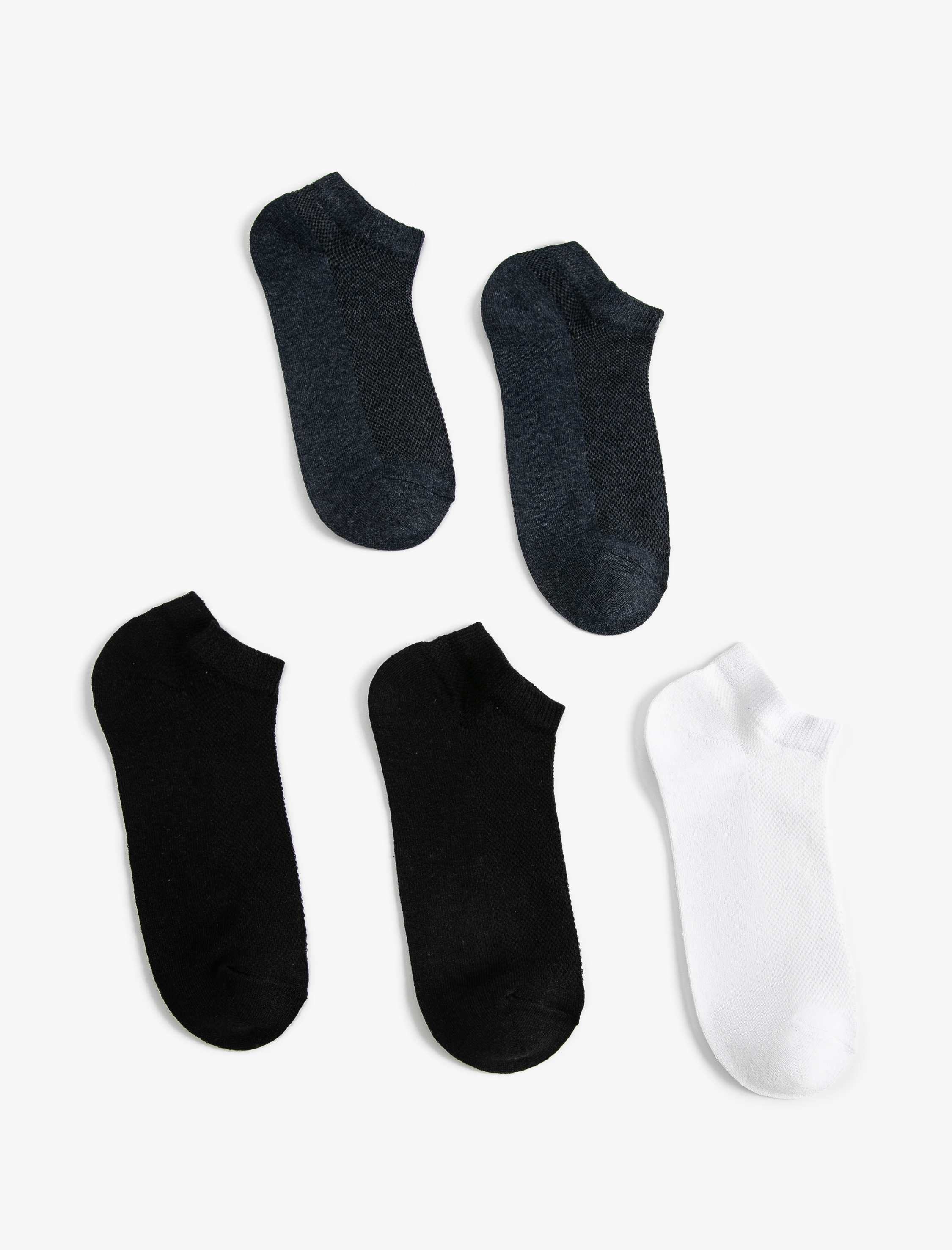  Erkek Basic 5'li Patik Çorap Seti Çok Renkli