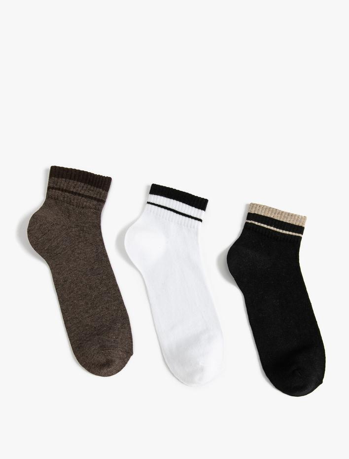 Erkek 3'lü Patik Çorap Seti Çok Renkli