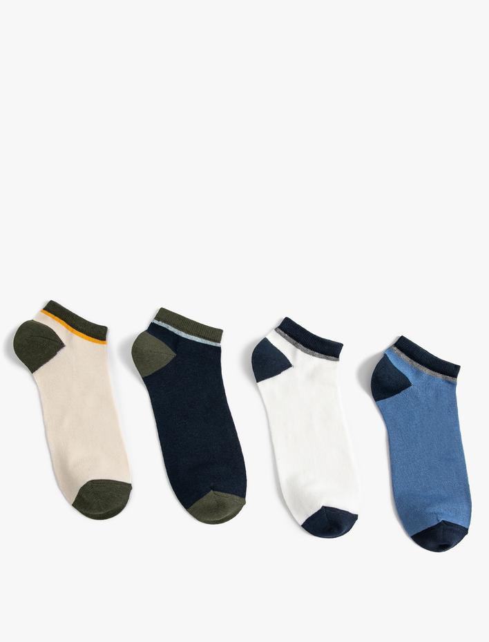 Erkek 4'lü Patik Çorap Seti Çok Renkli