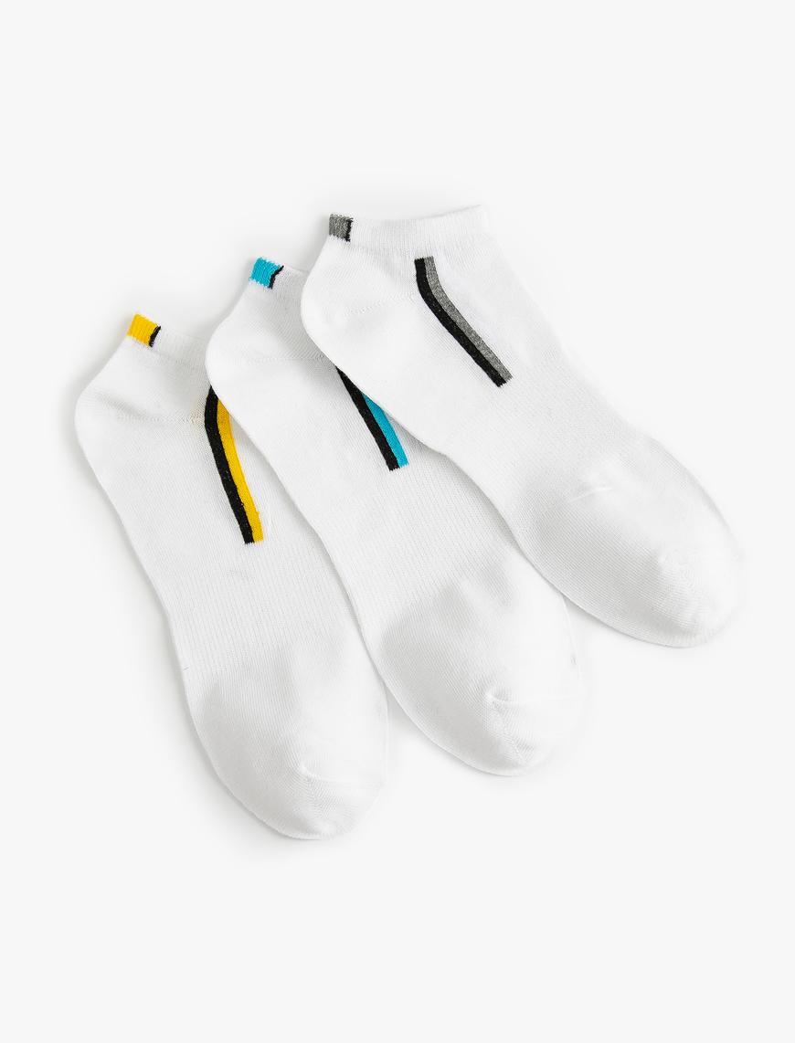  Erkek Spor Çorap Patik 3'lü Çok Renkli