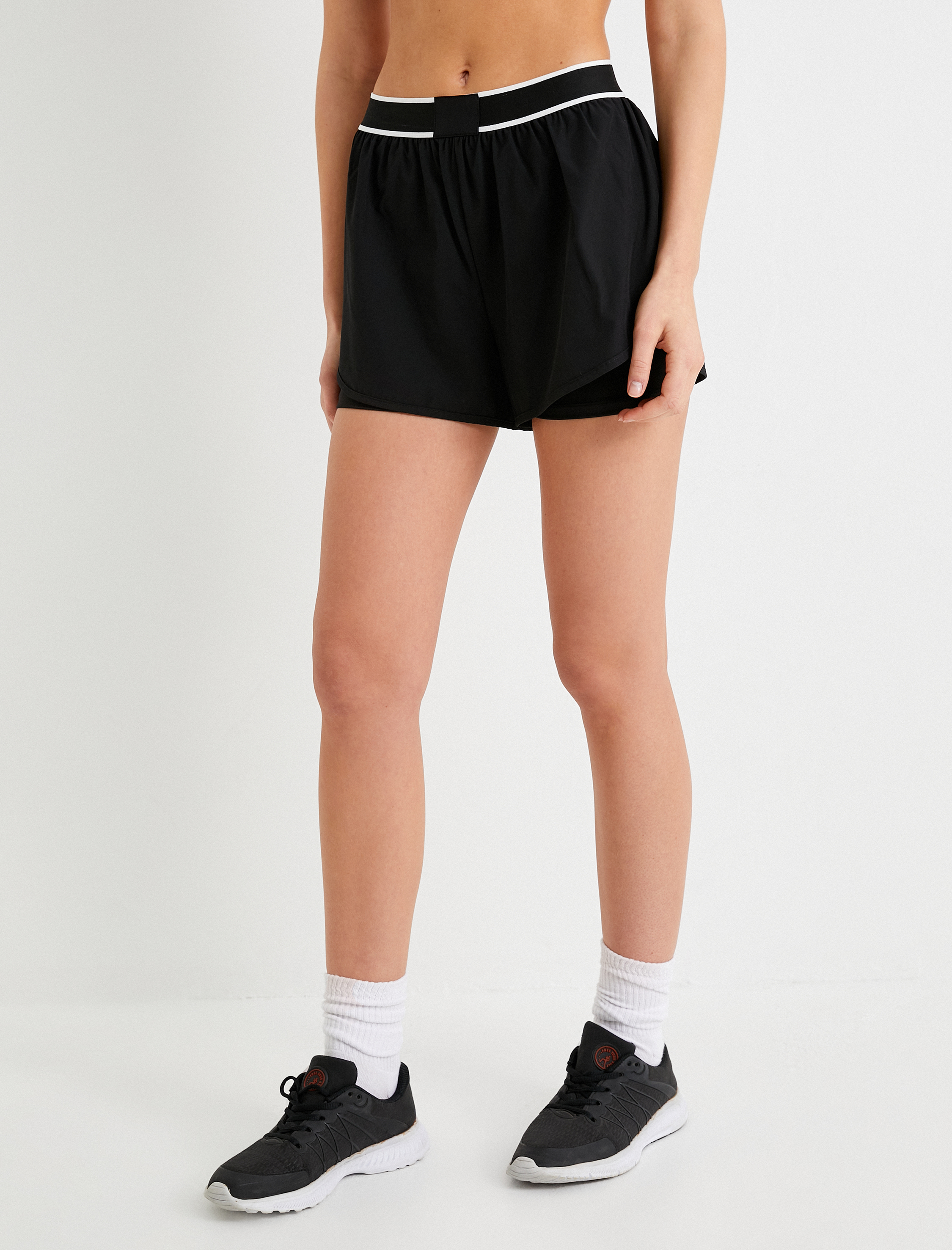   Taytlı Şort Spor Mini Boy Yüksek Bel