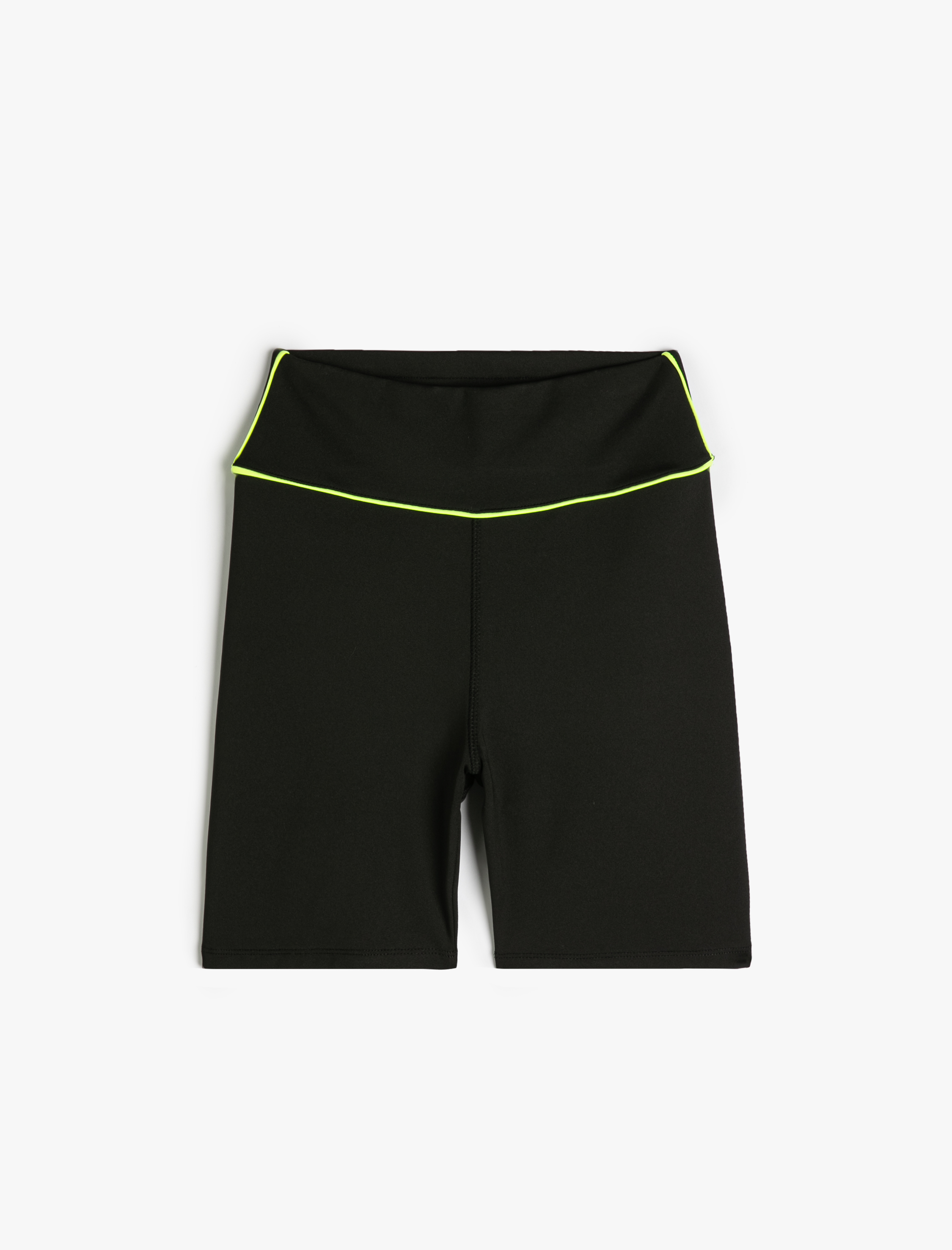   Biker Tayt Ekstra Mini Yüksek Bel Çizgili Slim Fit