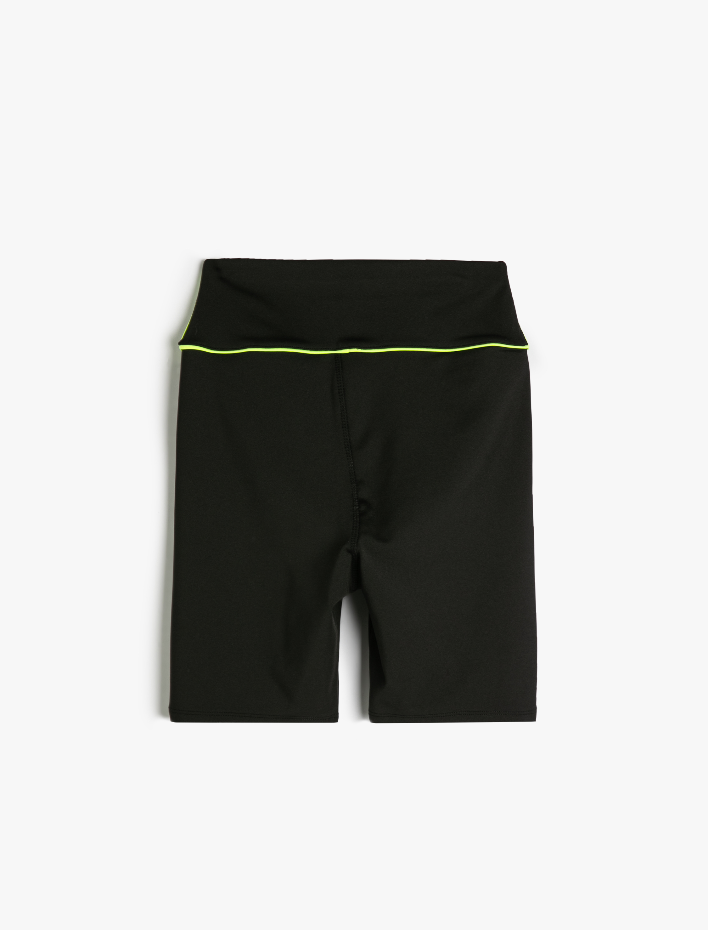   Biker Tayt Ekstra Mini Yüksek Bel Çizgili Slim Fit