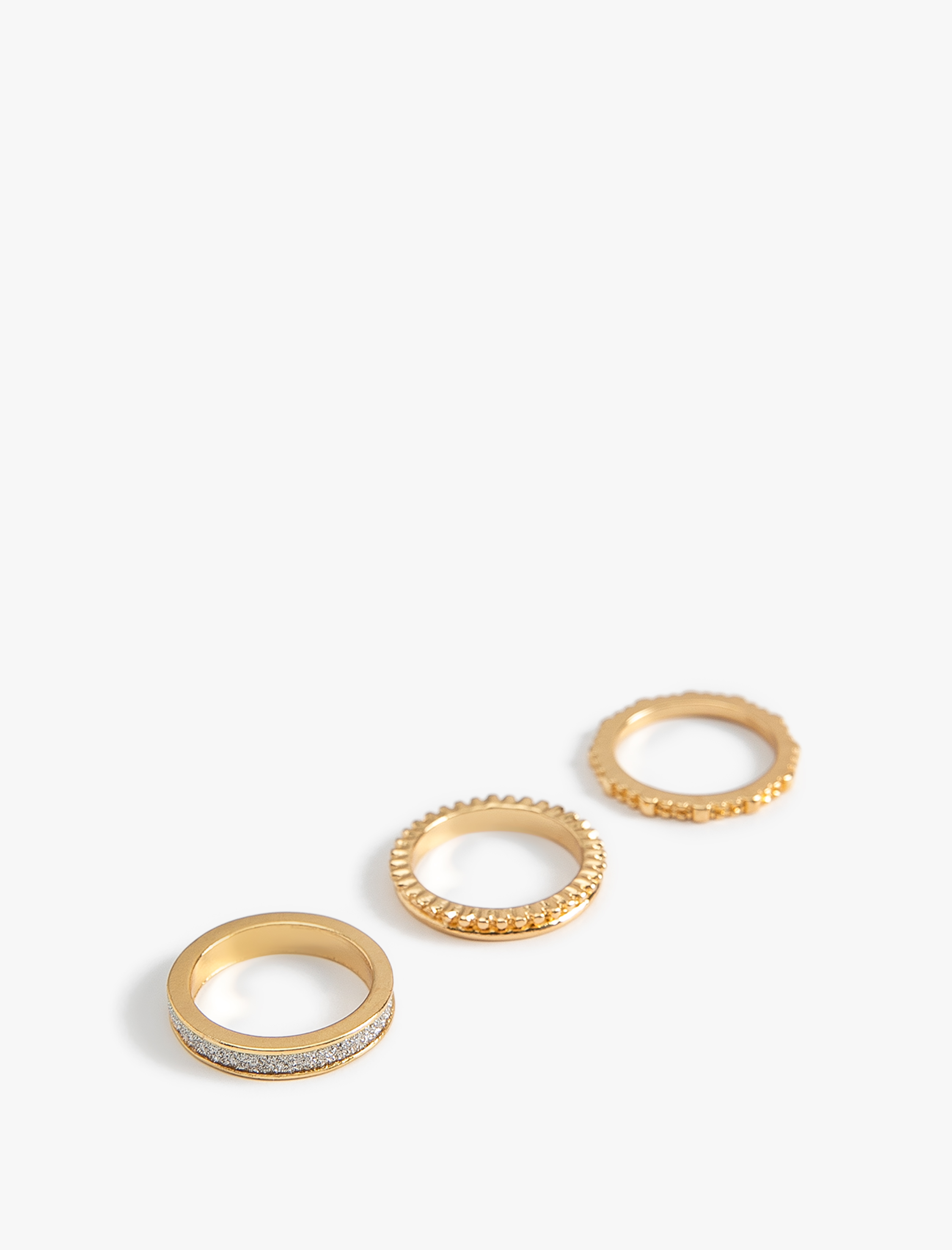  Kadın Dokulu Yüzük Seti 3'lü Çinko Alaşım