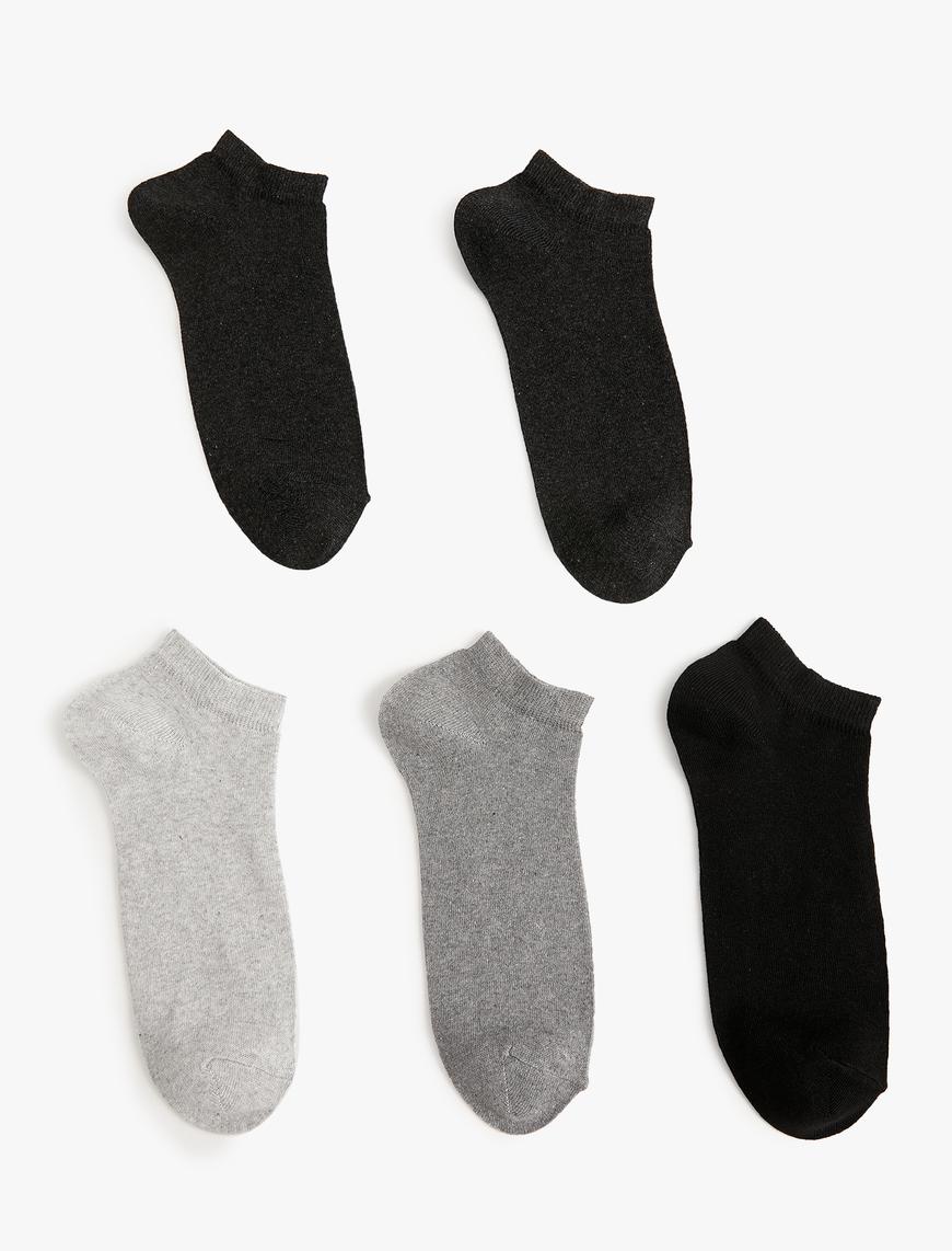  Erkek Basic 5'li Patik Çorap Seti Çok Renkli