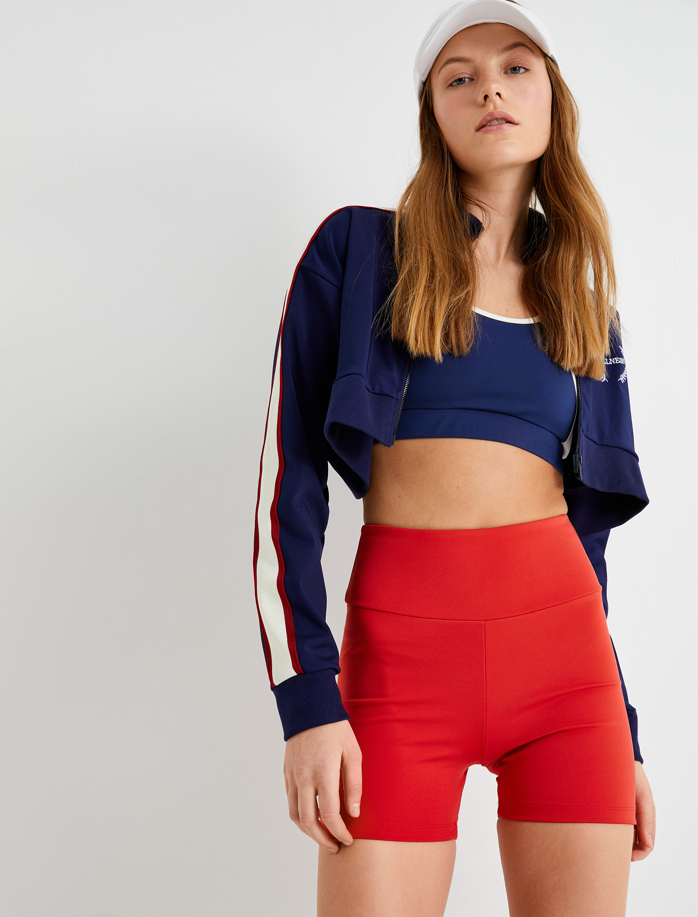   Spor Ekstra Biker Tayt Yüksek Bel Dokuma Slim Fit