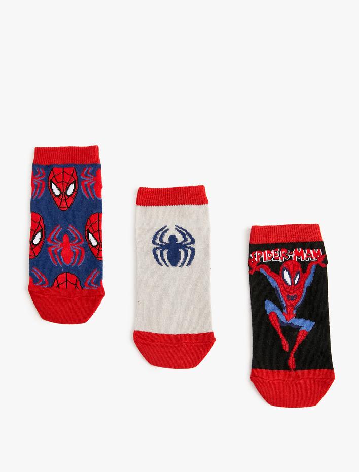 Erkek Çocuk 3'lü Spiderman Lisanslı Çorap Seti